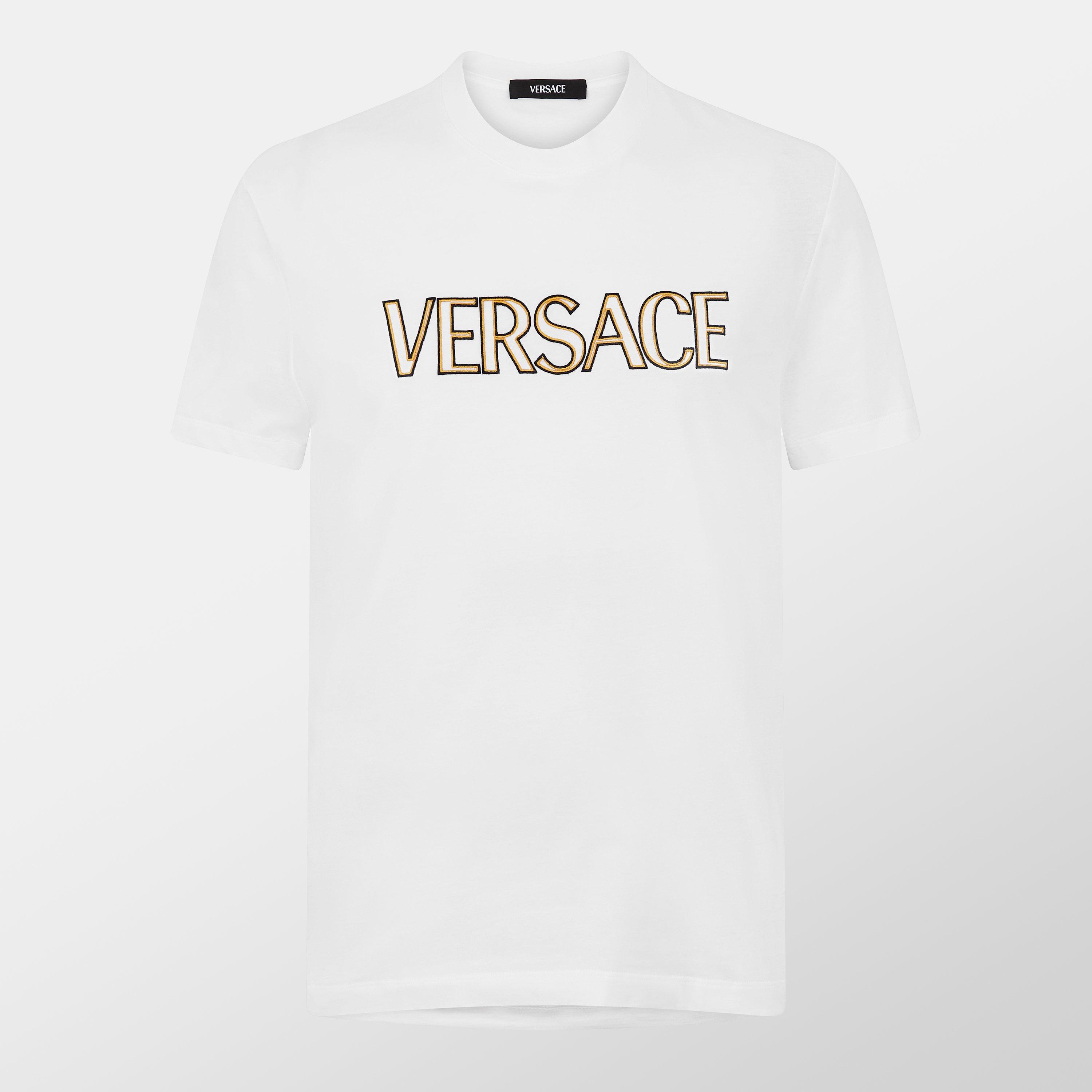 Versace Logo Versace T-Shirt - White - Black - L
