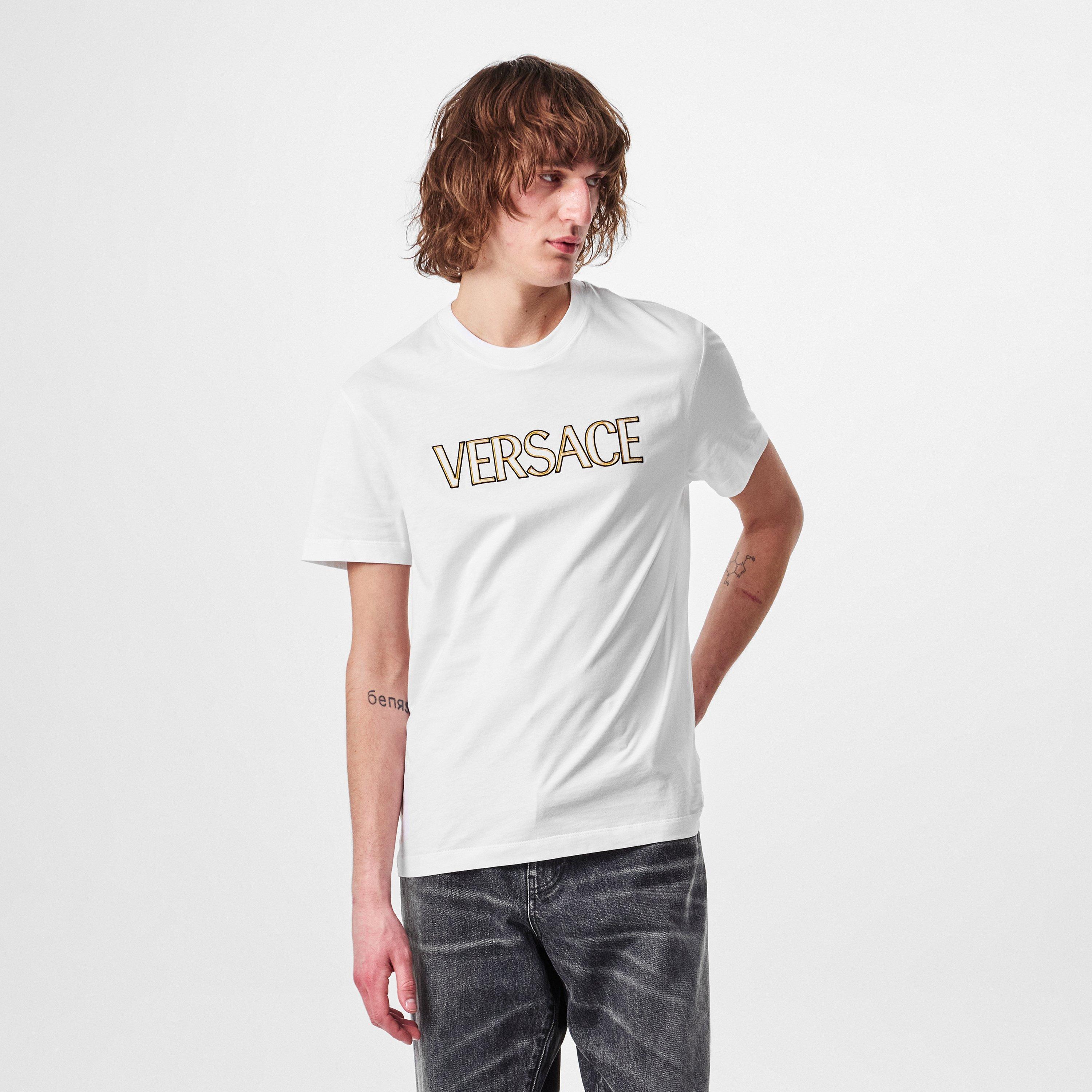 White - Black - Versace - Logo Versace T-Shirt - 3