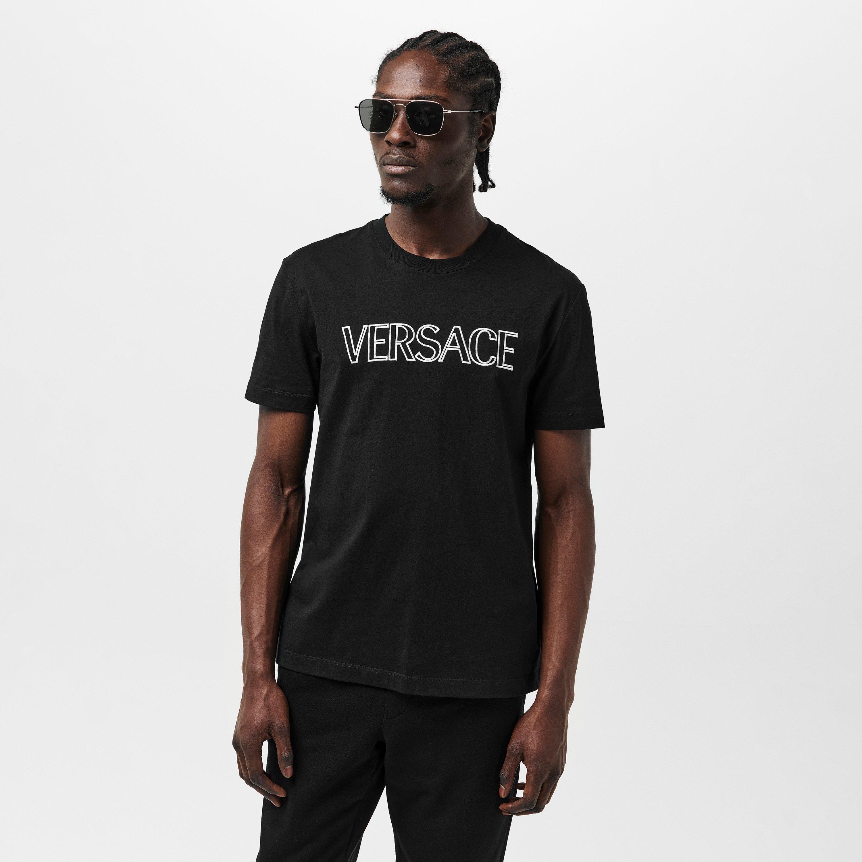 Black-White - Versace - Logo Versace T-Shirt - 3