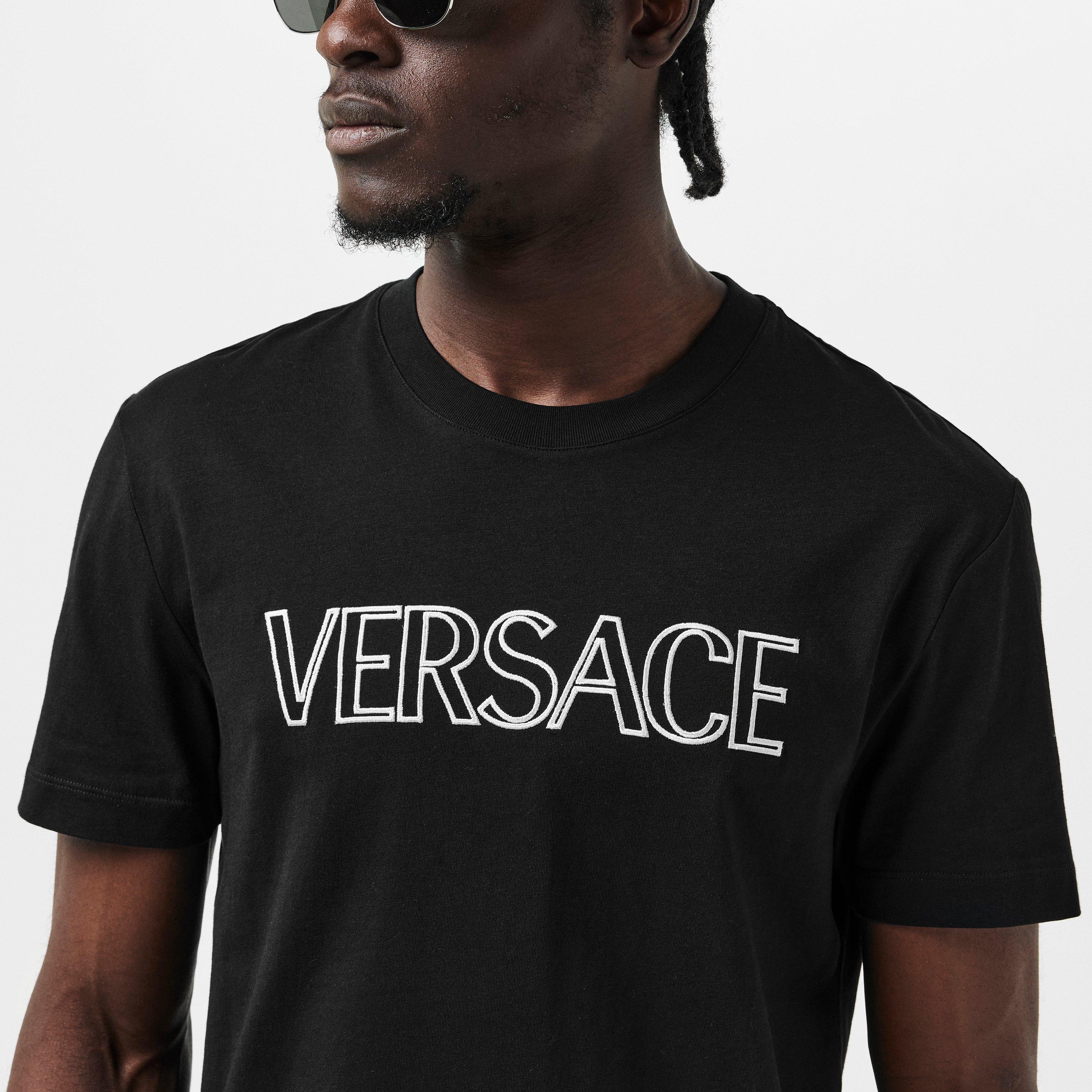 Black-White - Versace - Logo Versace T-Shirt - 5