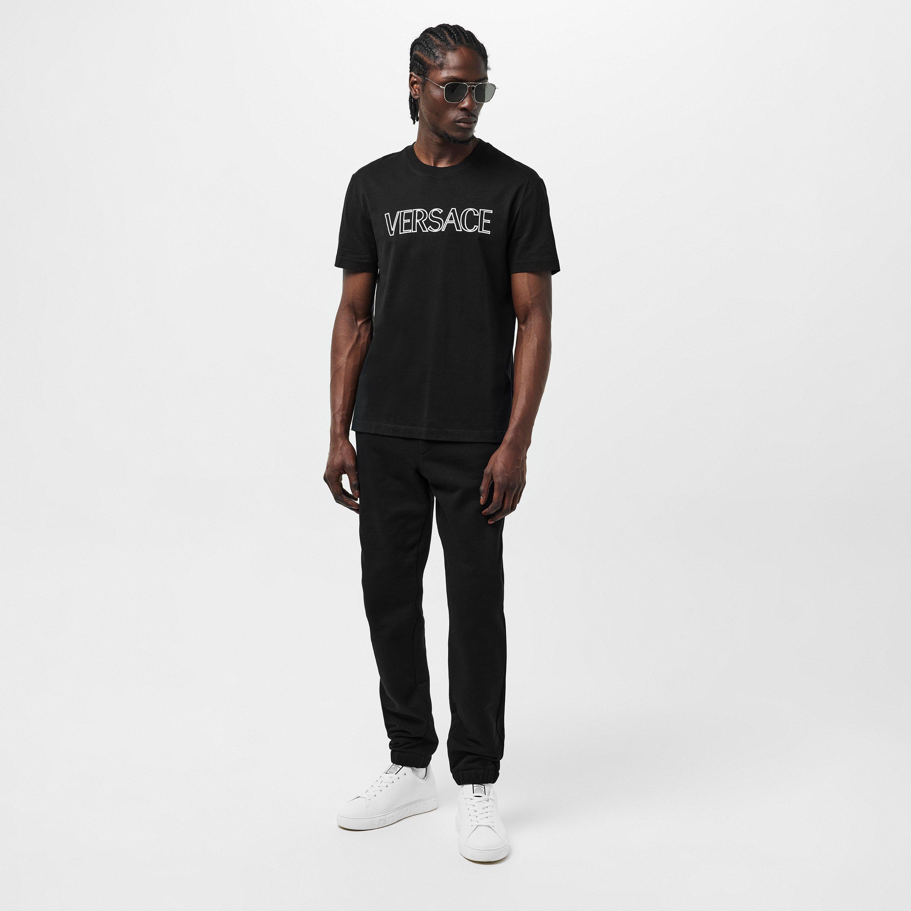 Black-White - Versace - Logo Versace T-Shirt - 6