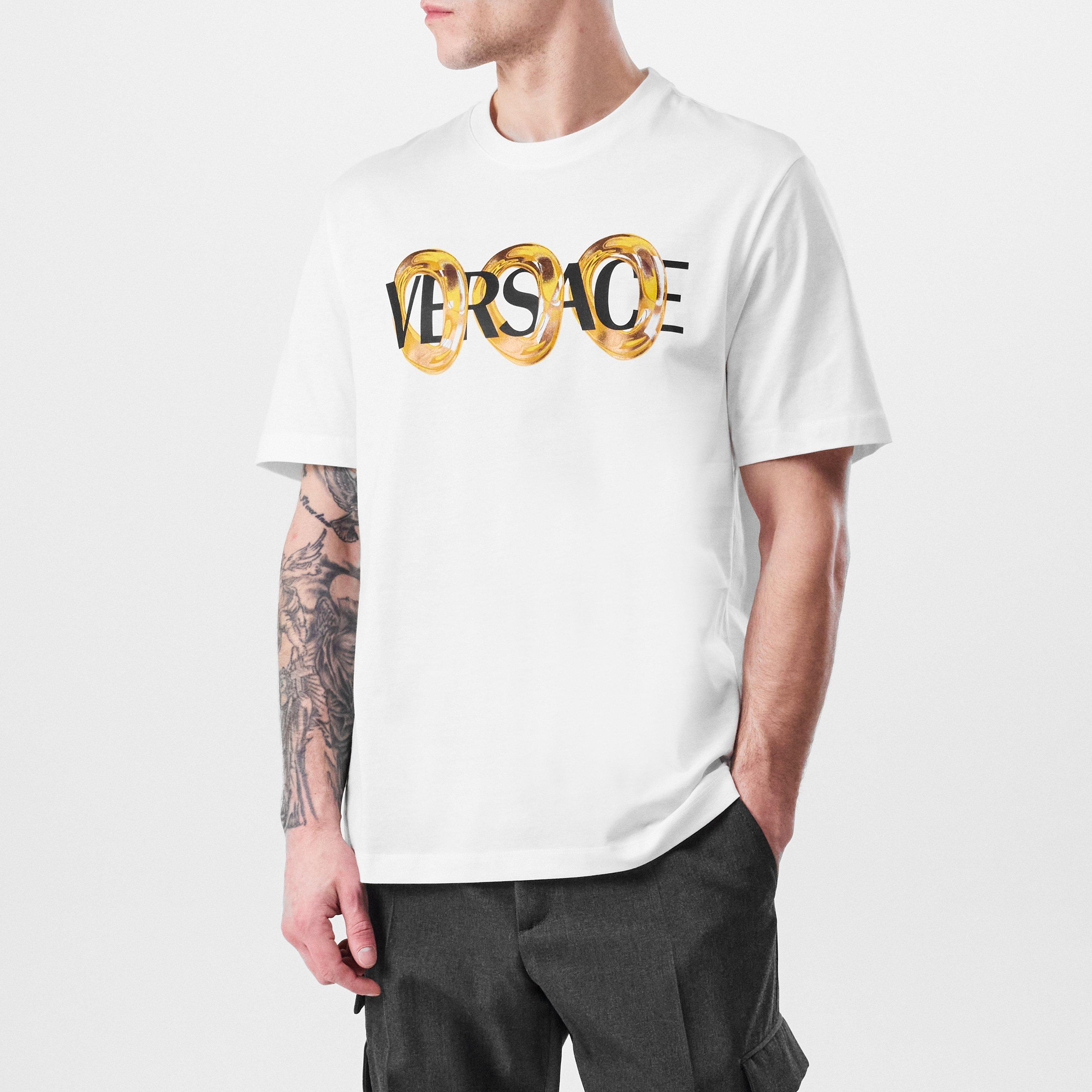 White - Versace - Ring Graphic T-Shirt - 3