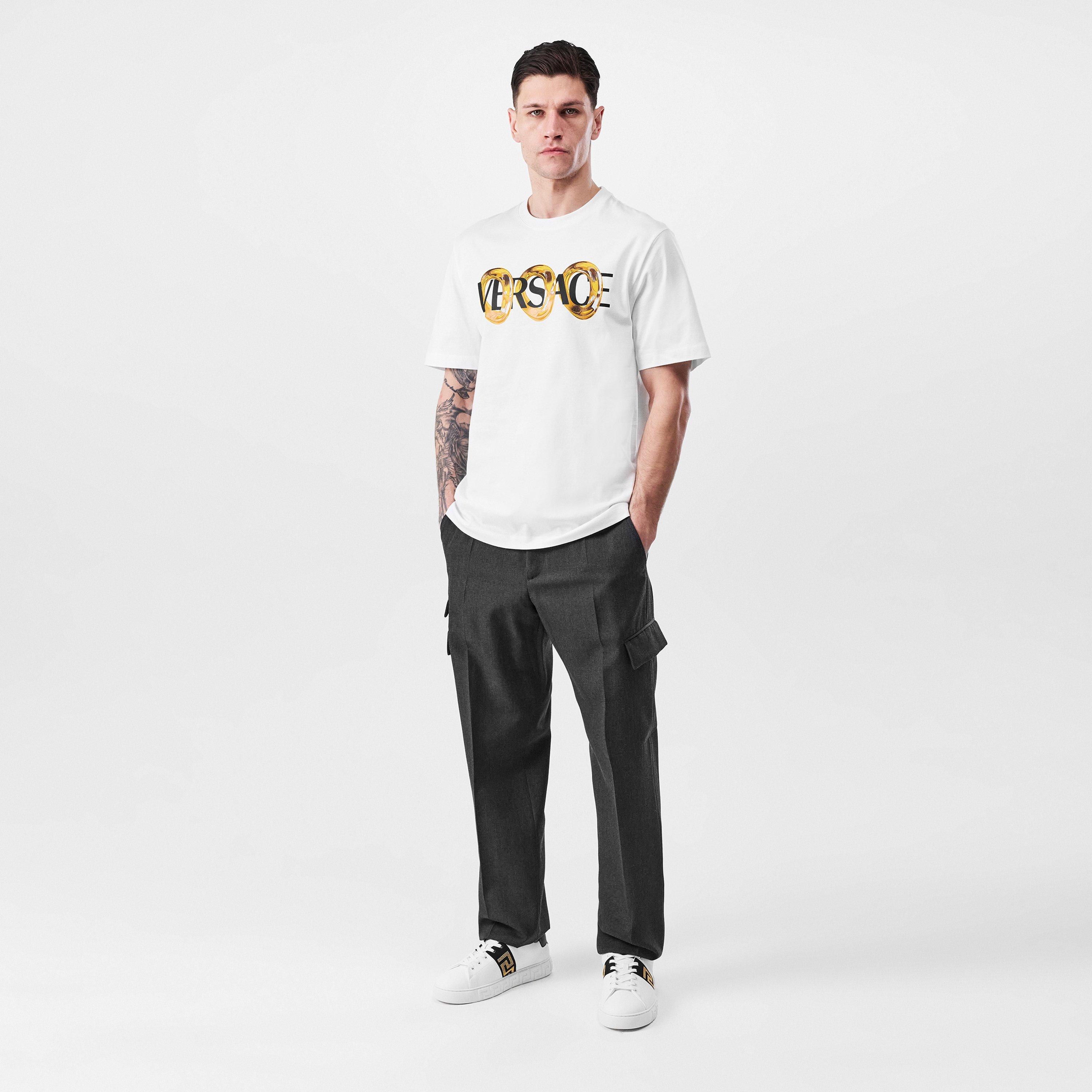 White - Versace - Ring Graphic T-Shirt - 6