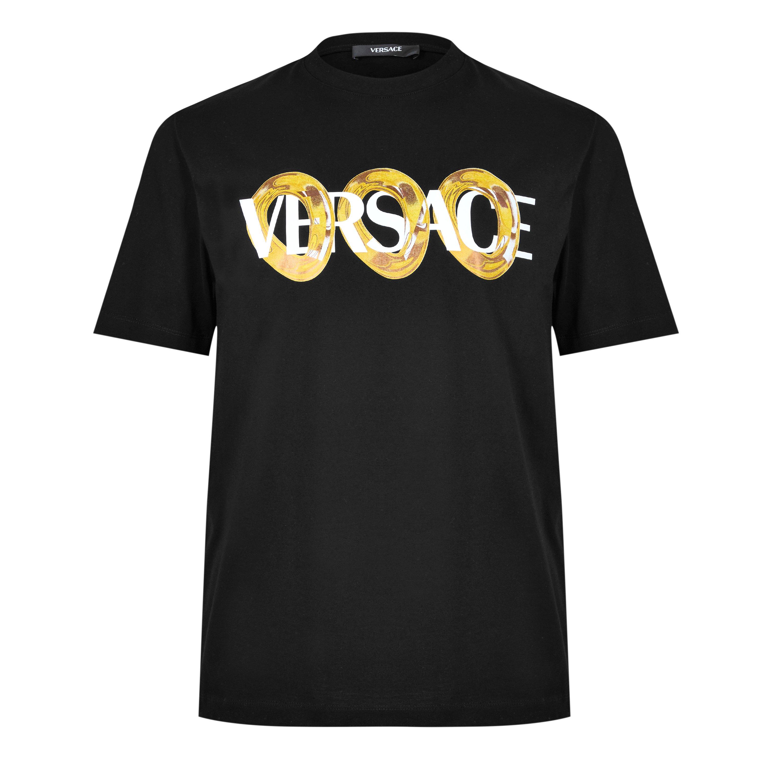 Black - Versace - Ring Graphic T-Shirt - 7
