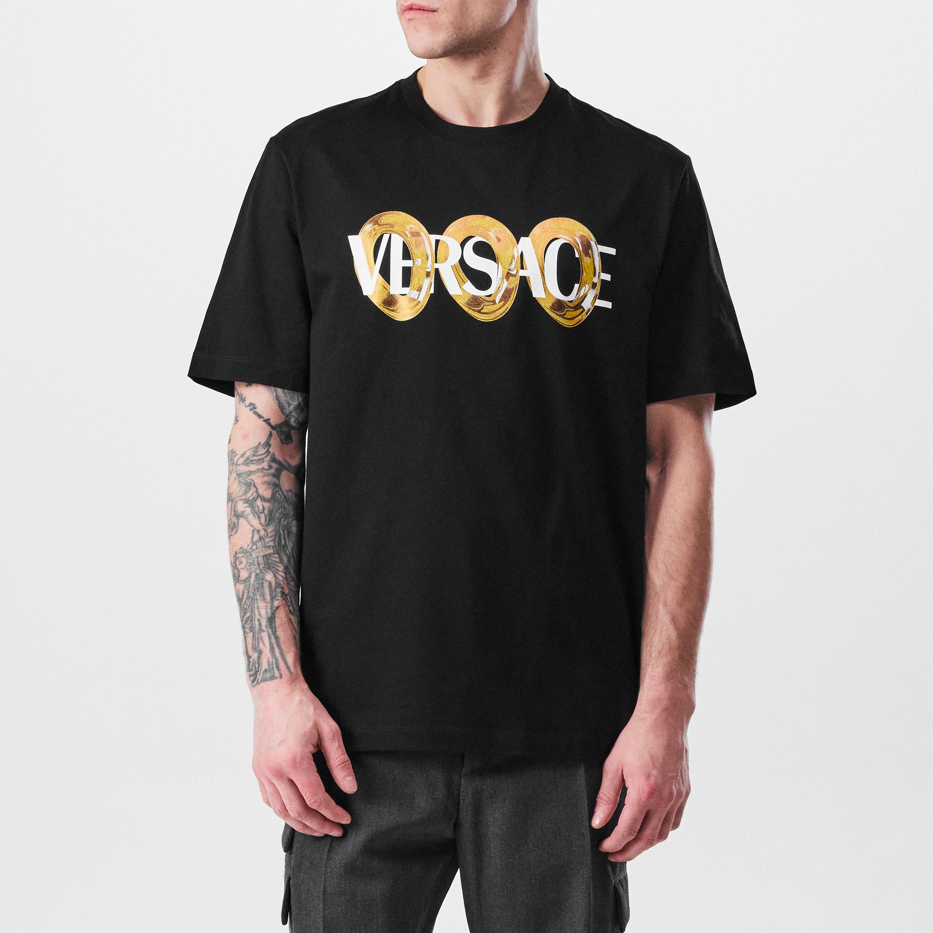 Black - Versace - Ring Graphic T-Shirt - 3
