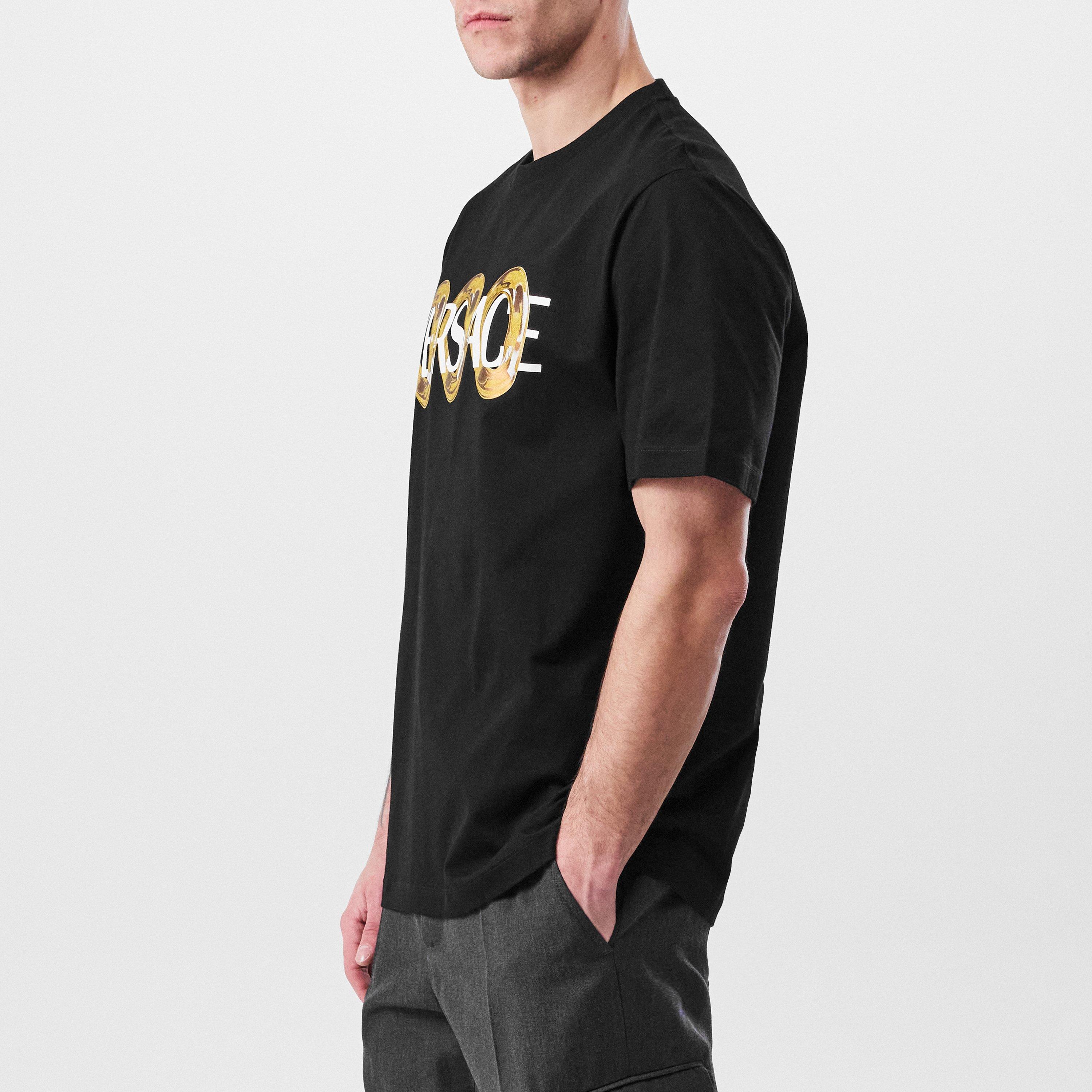Black - Versace - Ring Graphic T-Shirt - 5