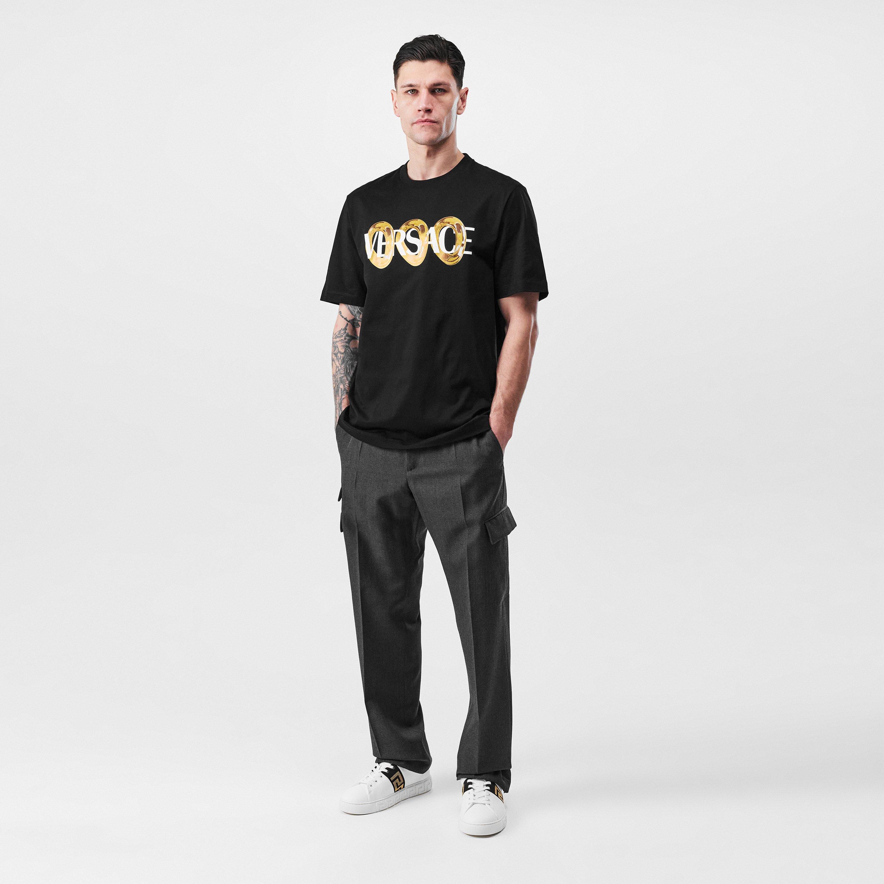 Black - Versace - Ring Graphic T-Shirt - 6