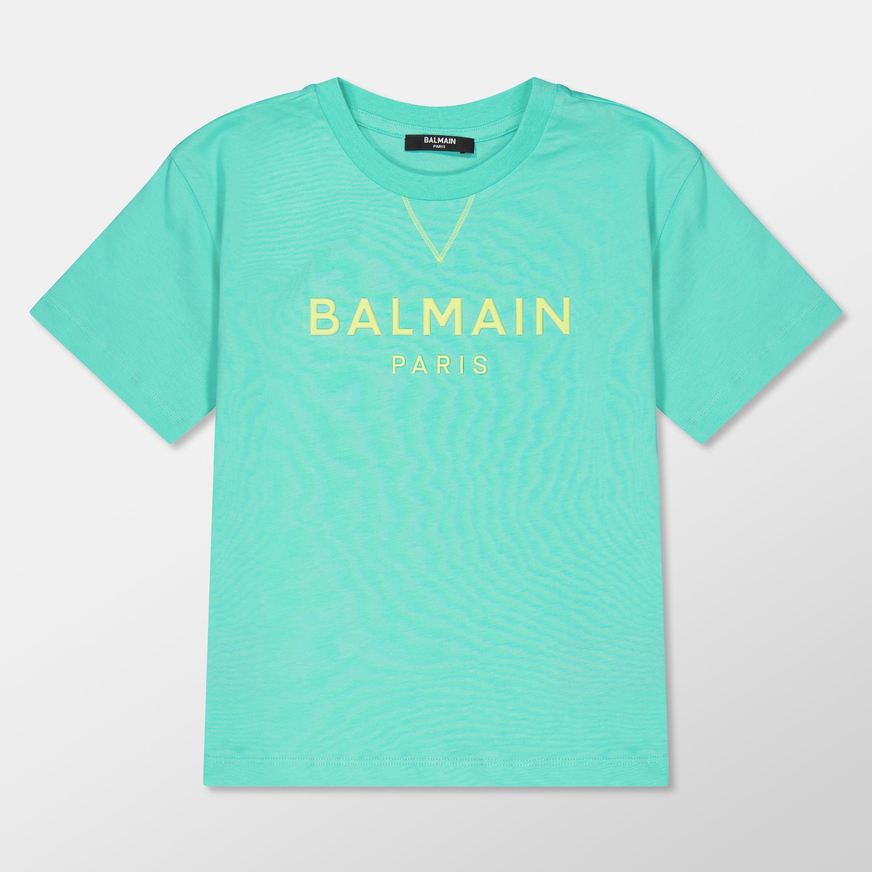 Gren/Yel780GL - Balmain - Kids' Logo T-Shirt - 1