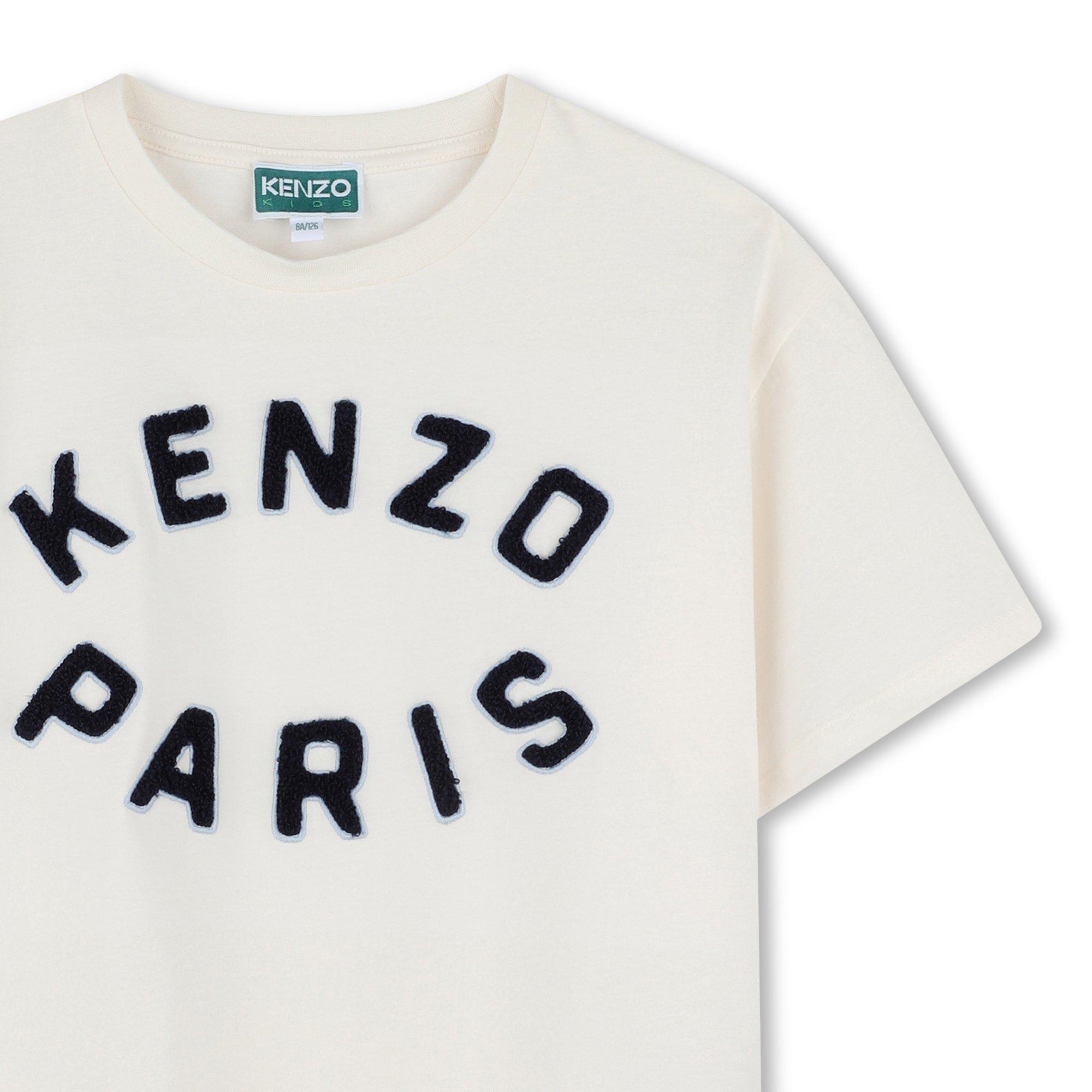 Wht Blu 117 - Kenzo - Unisex Kids' Logo Regular Fit T-Shirt - 3