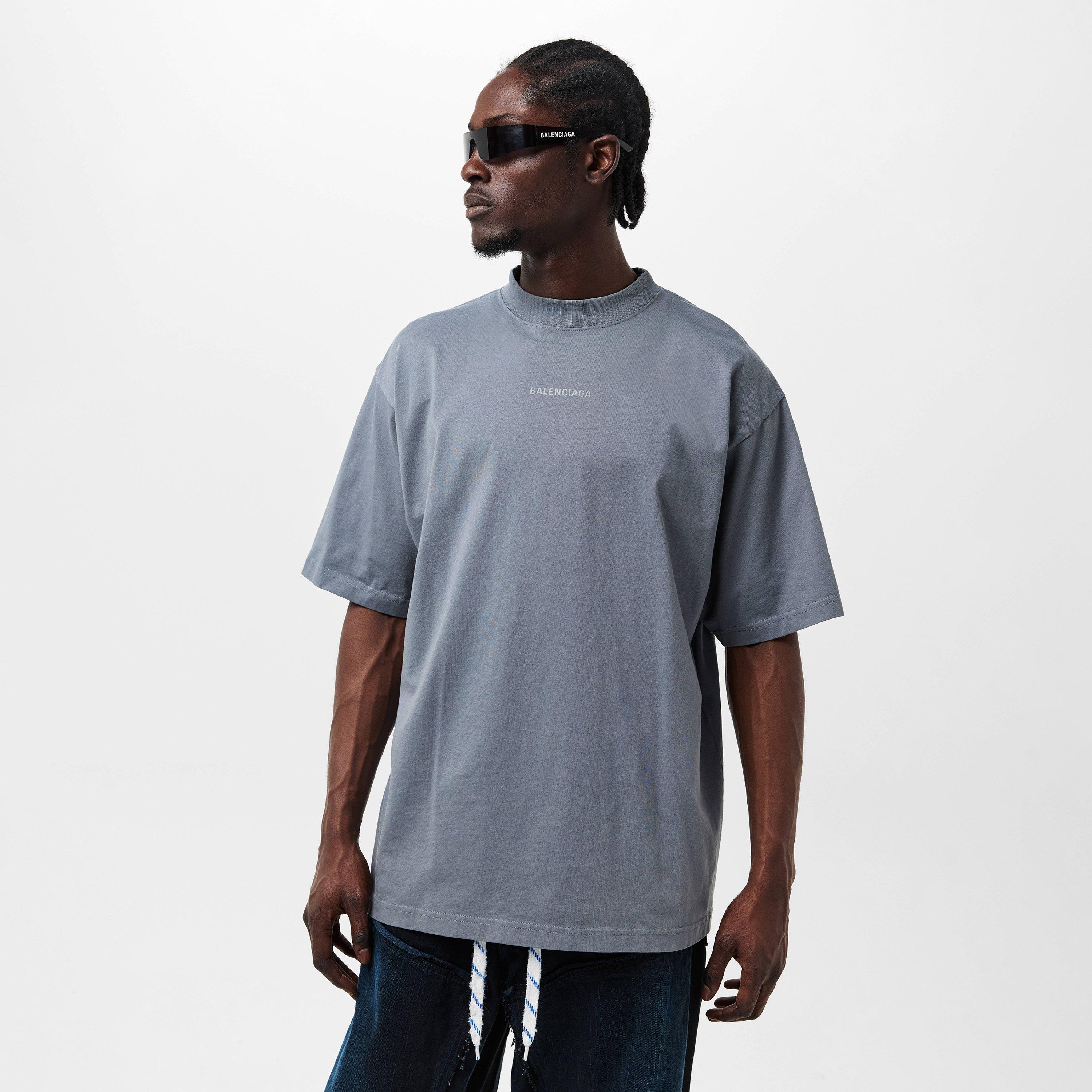 Grey/Reflect - Balenciaga - Back Reflective T-Shirt - 3
