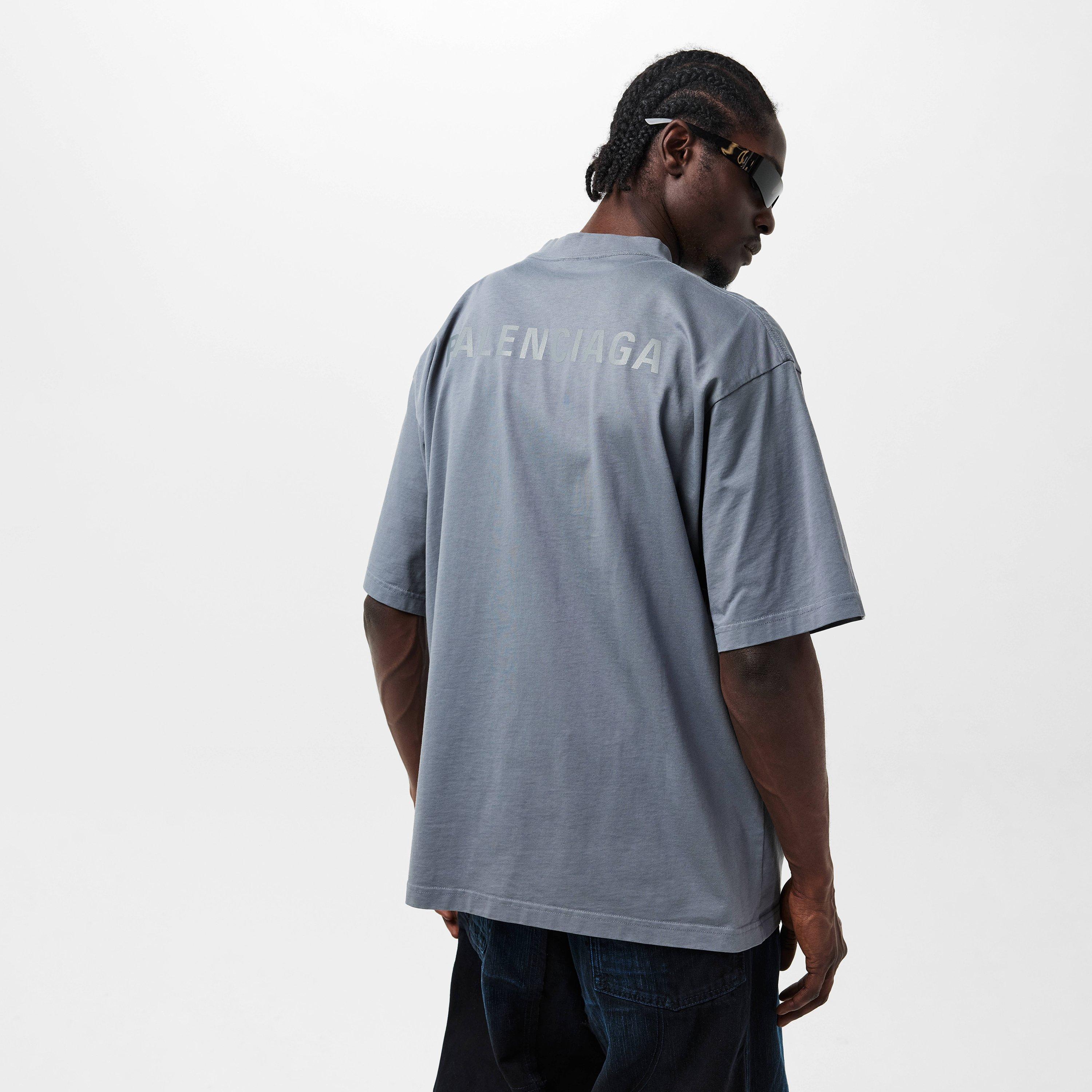 Grey/Reflect - Balenciaga - Back Reflective T-Shirt - 4