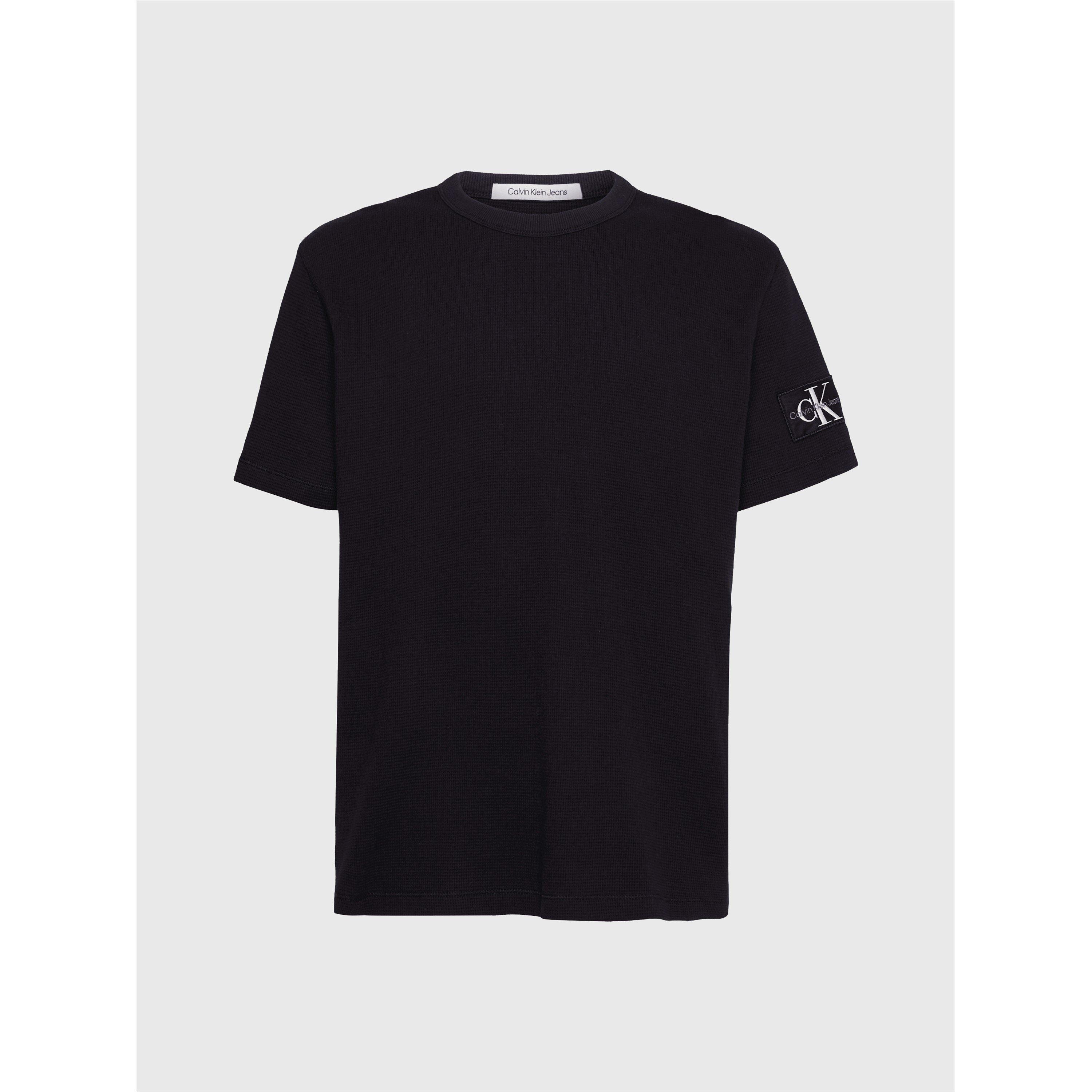 Calvin Klein Jeans Men's Badge Waffle Tee - Black - 2XL