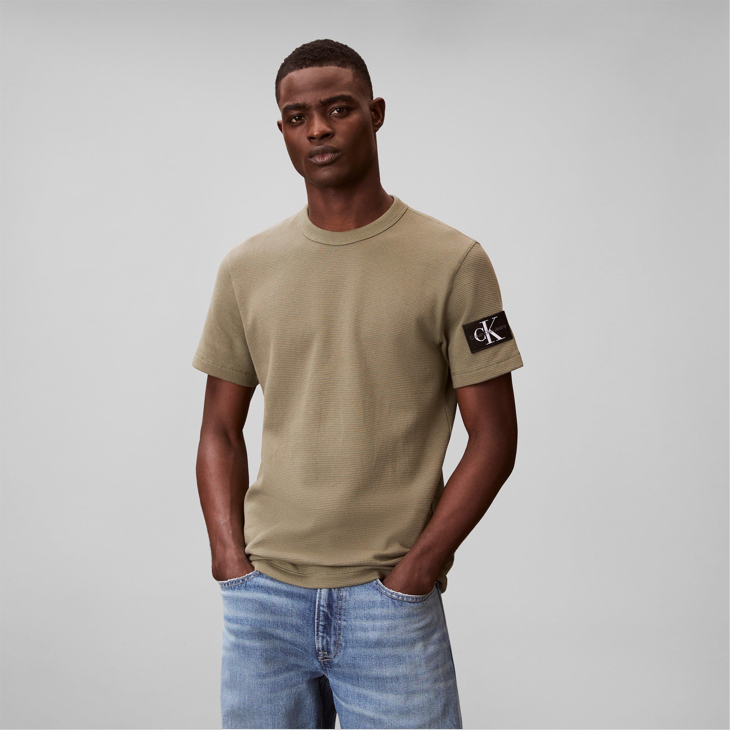 Deep Lichen - Calvin Klein Jeans - Badge Waffle Tee - 3