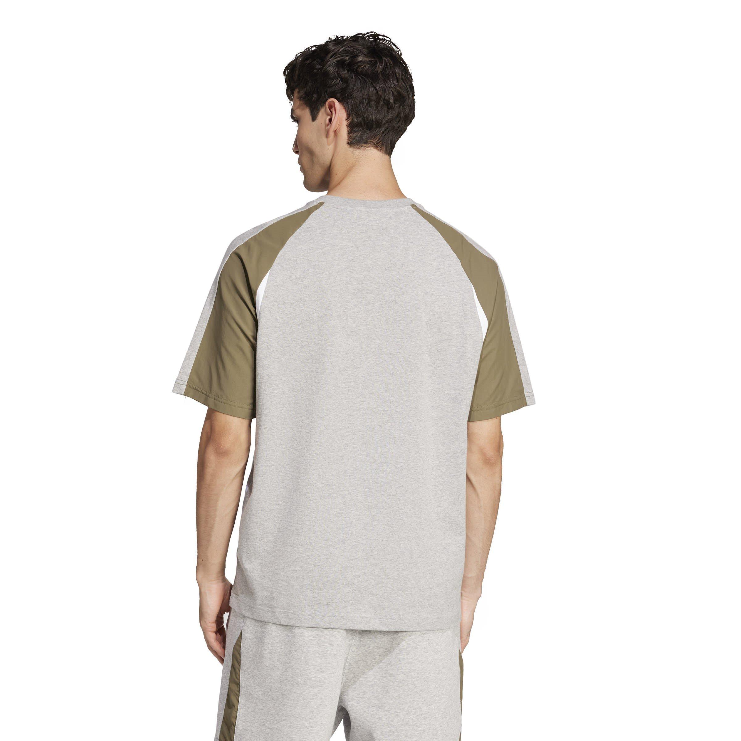 Grey Heather - adidas - Seasonal Essentials Colorblock T-Shirt Mens - 3
