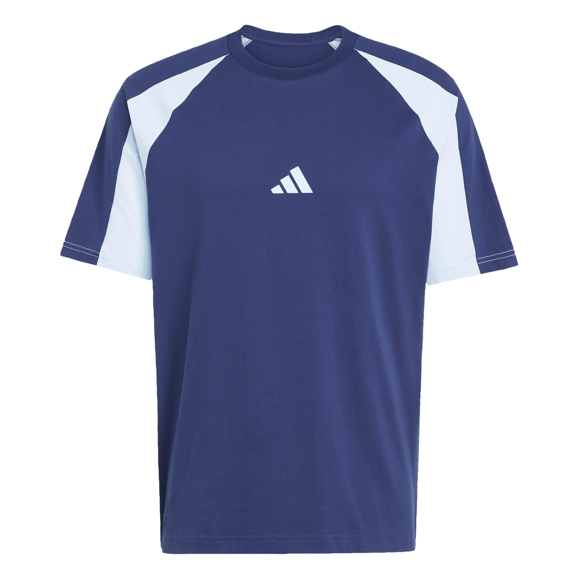 Adidas Men's Seasonal Essentials Colorblock T-Shirt - Dark Blue - M