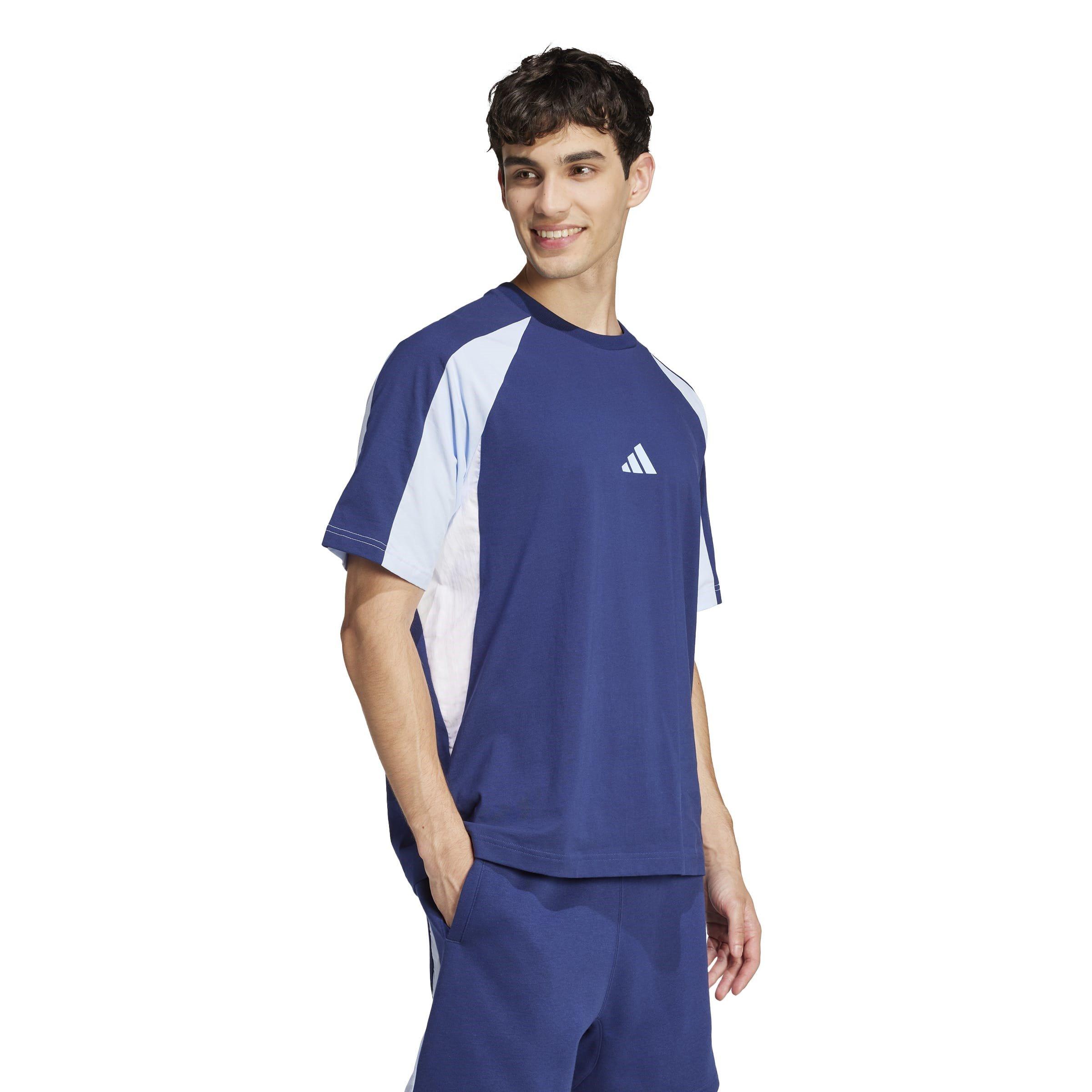 Tamno plava - adidas - Seasonal Essentials Colorblock T-Shirt Mens - 4