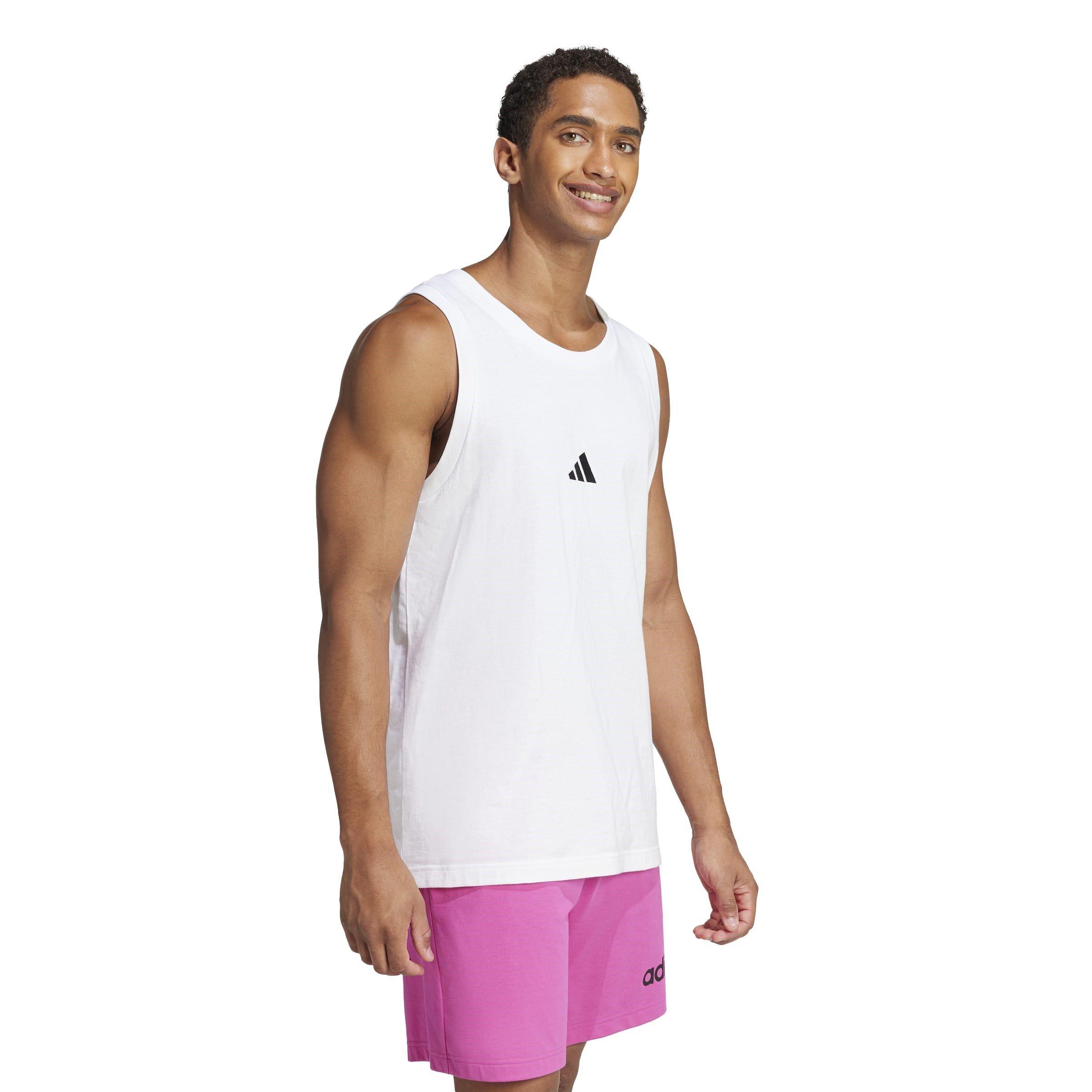Weiß/Schwarz - adidas - Essentials Small Logo Tank Top Mens - 4