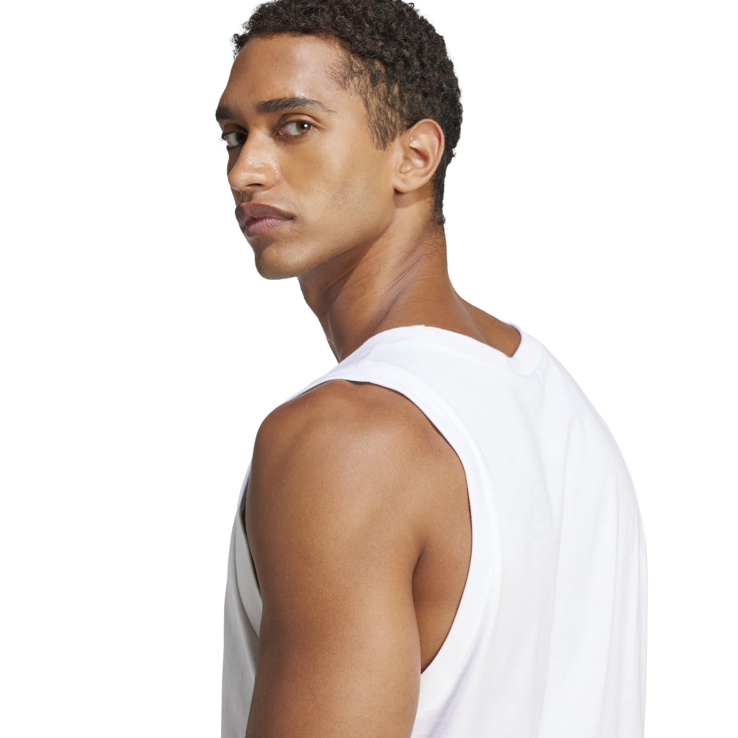 Weiß/Schwarz - adidas - Essentials Small Logo Tank Top Mens - 5