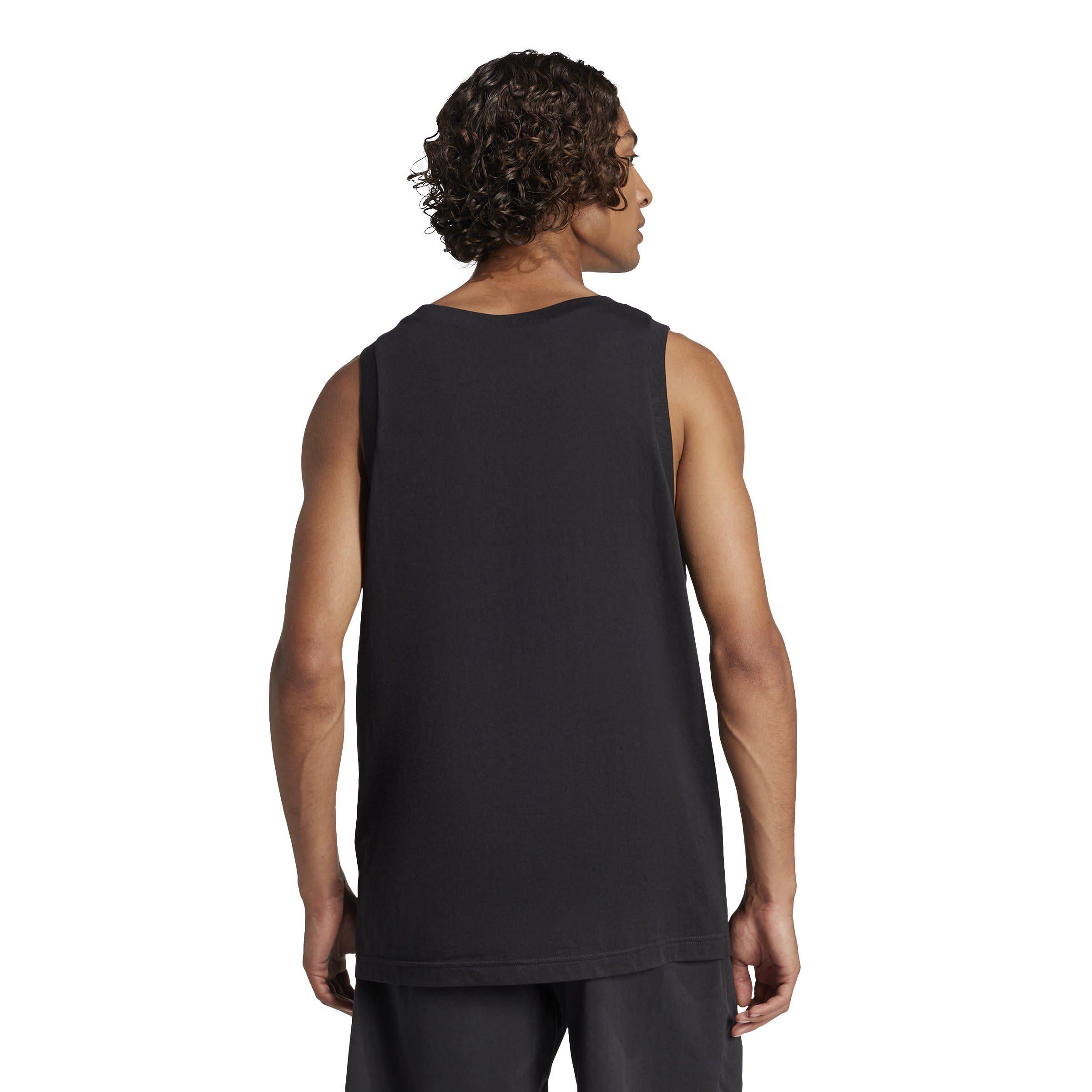 Black/White - adidas - Essentials Small Logo Tank Top Mens - 3