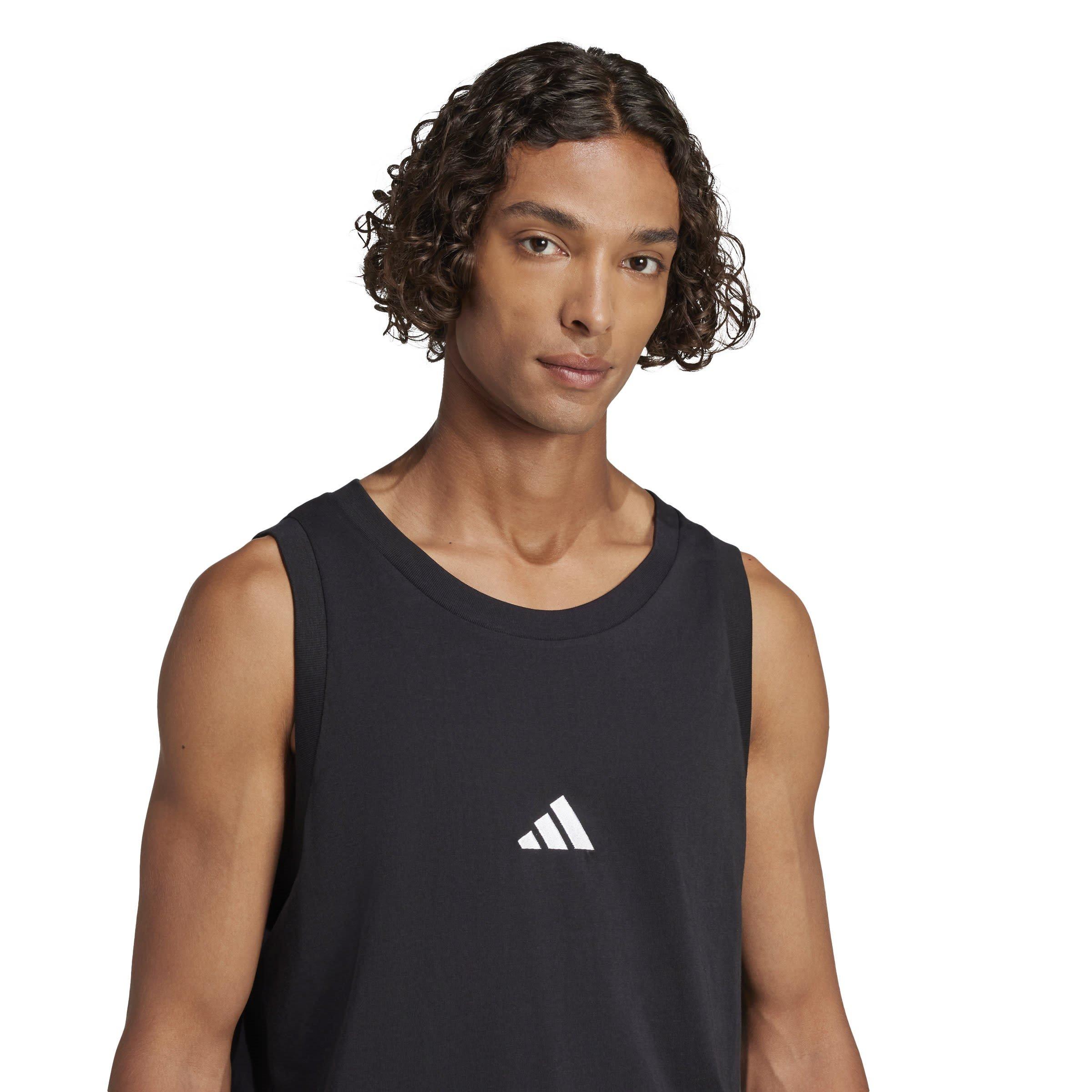 Black/White - adidas - Essentials Small Logo Tank Top Mens - 5