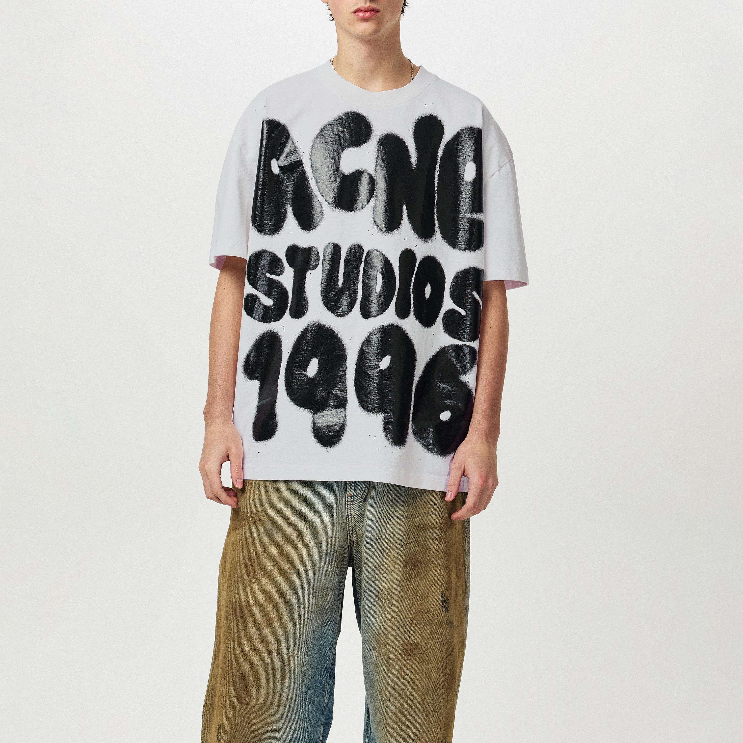 White - Acne Studios - Men's Oversized Spray T-Shirt - 1