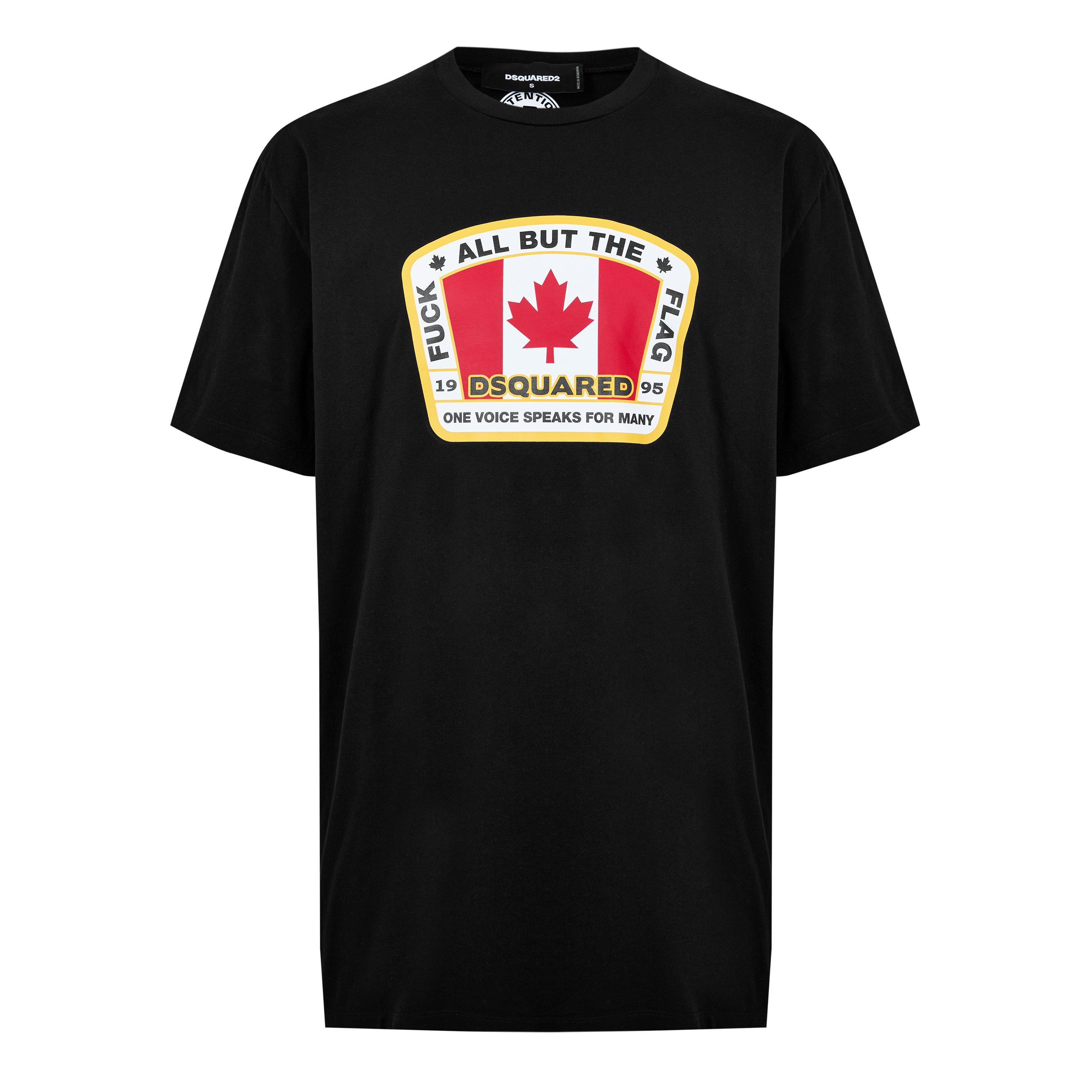 Black - DSquared2 - Canada Flag Printed Tee - 1