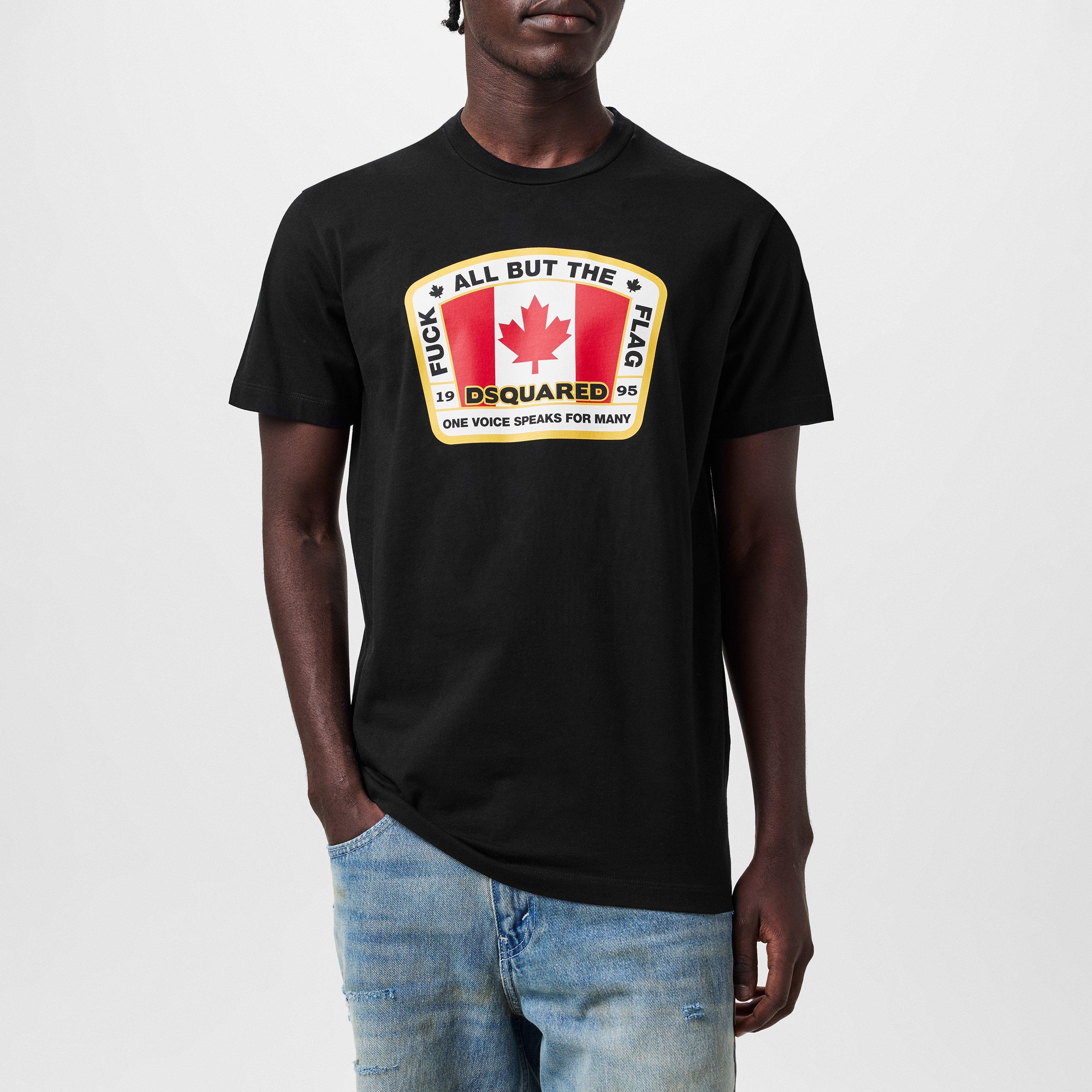 Black - DSquared2 - Canada Flag Printed Tee - 3