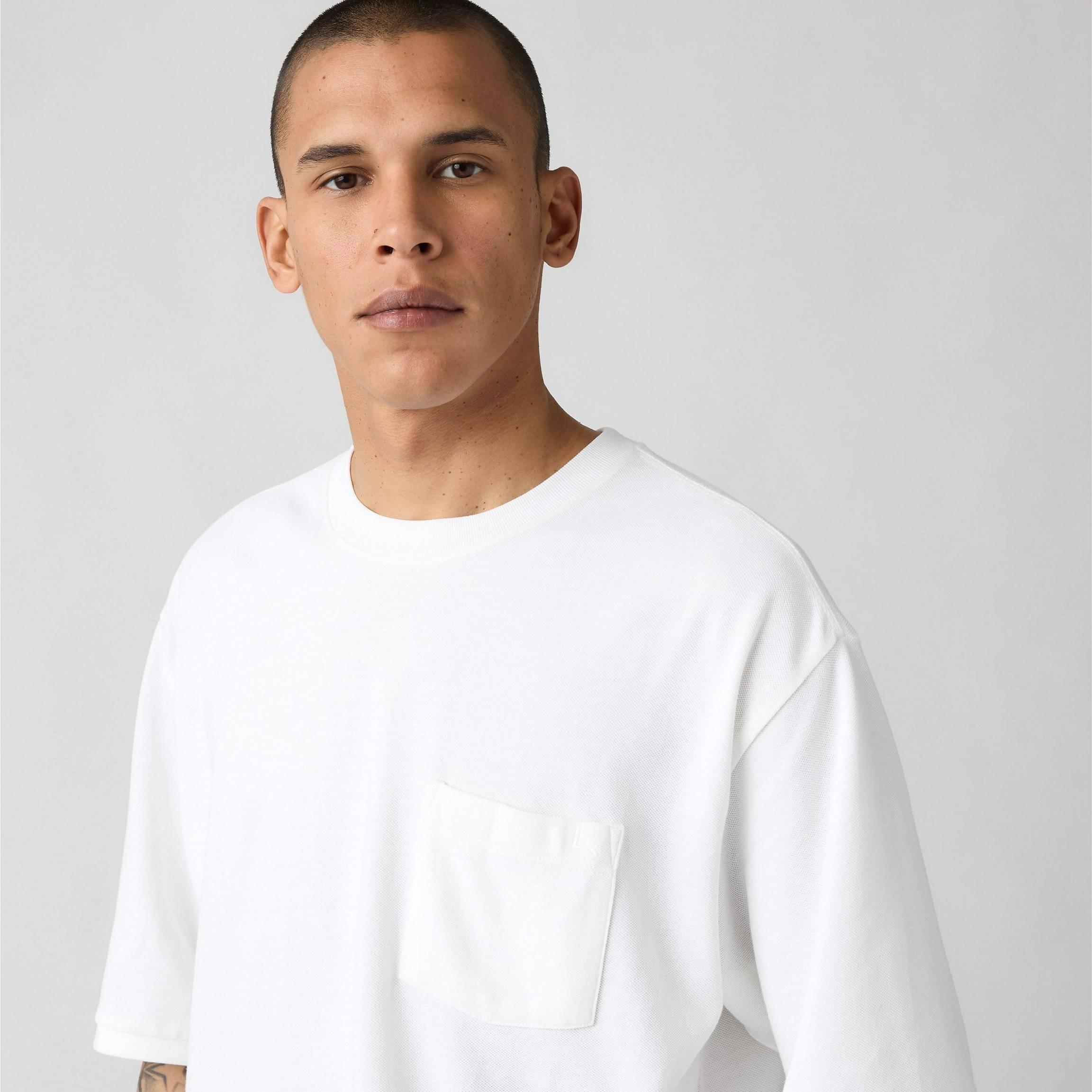 White - Levis - Men's Heavy Pique Oversized T-Shirt - 3