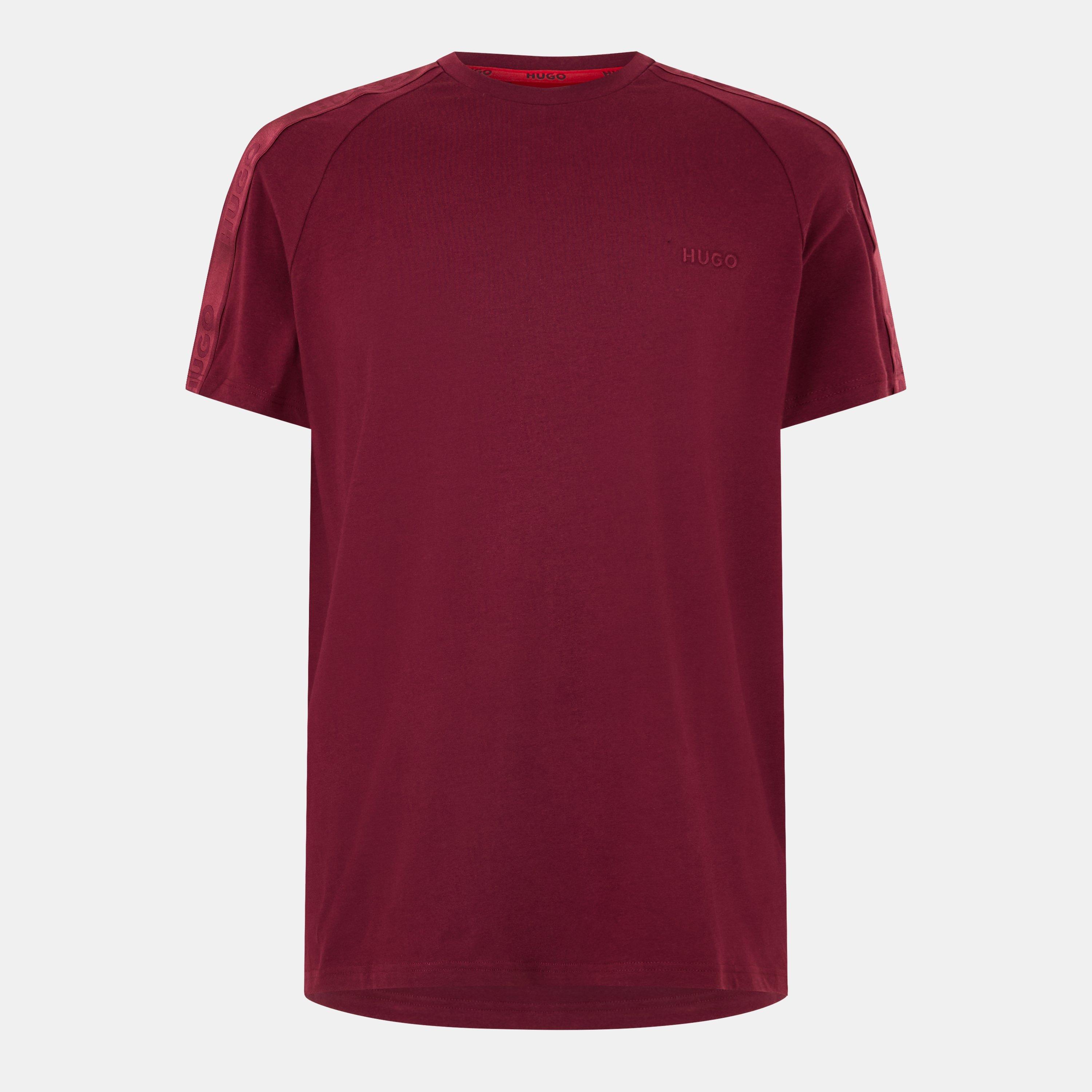 Hugo HUGO Mens T-Shirt with Logo Signature Tape Detail - Red - Small