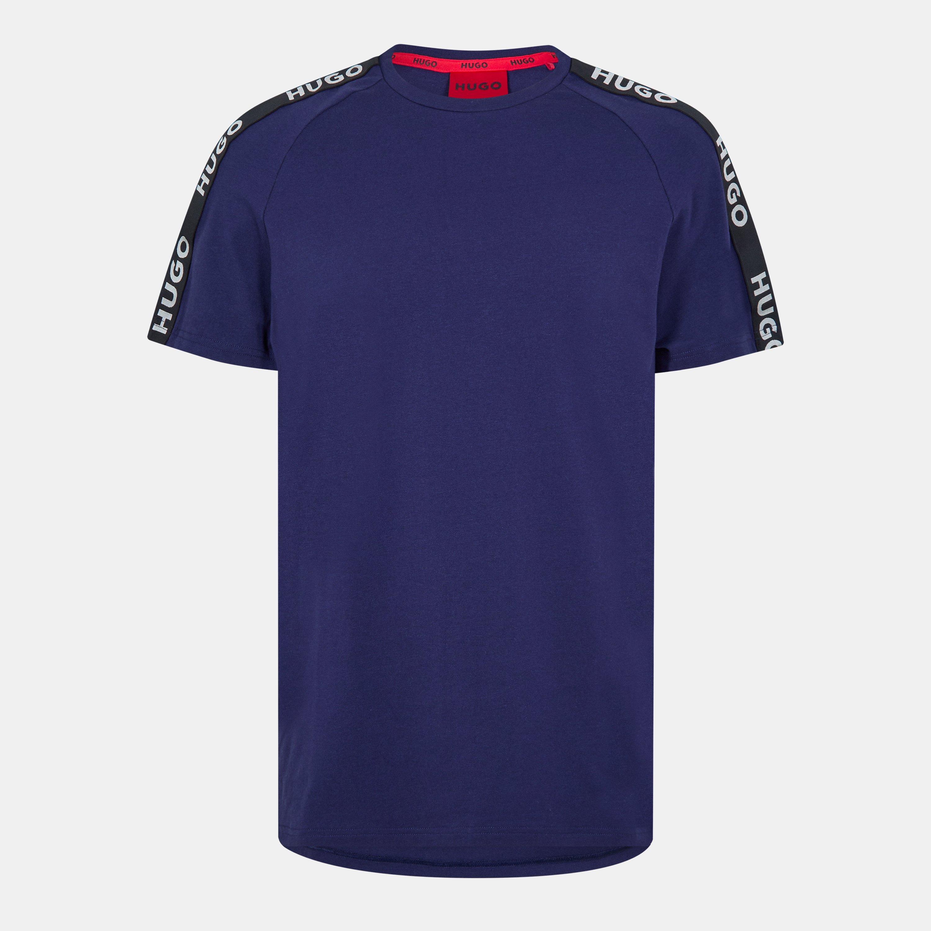 Hugo HUGO Mens T-Shirt with Logo Signature Tape Detail - Navy 405 - Small