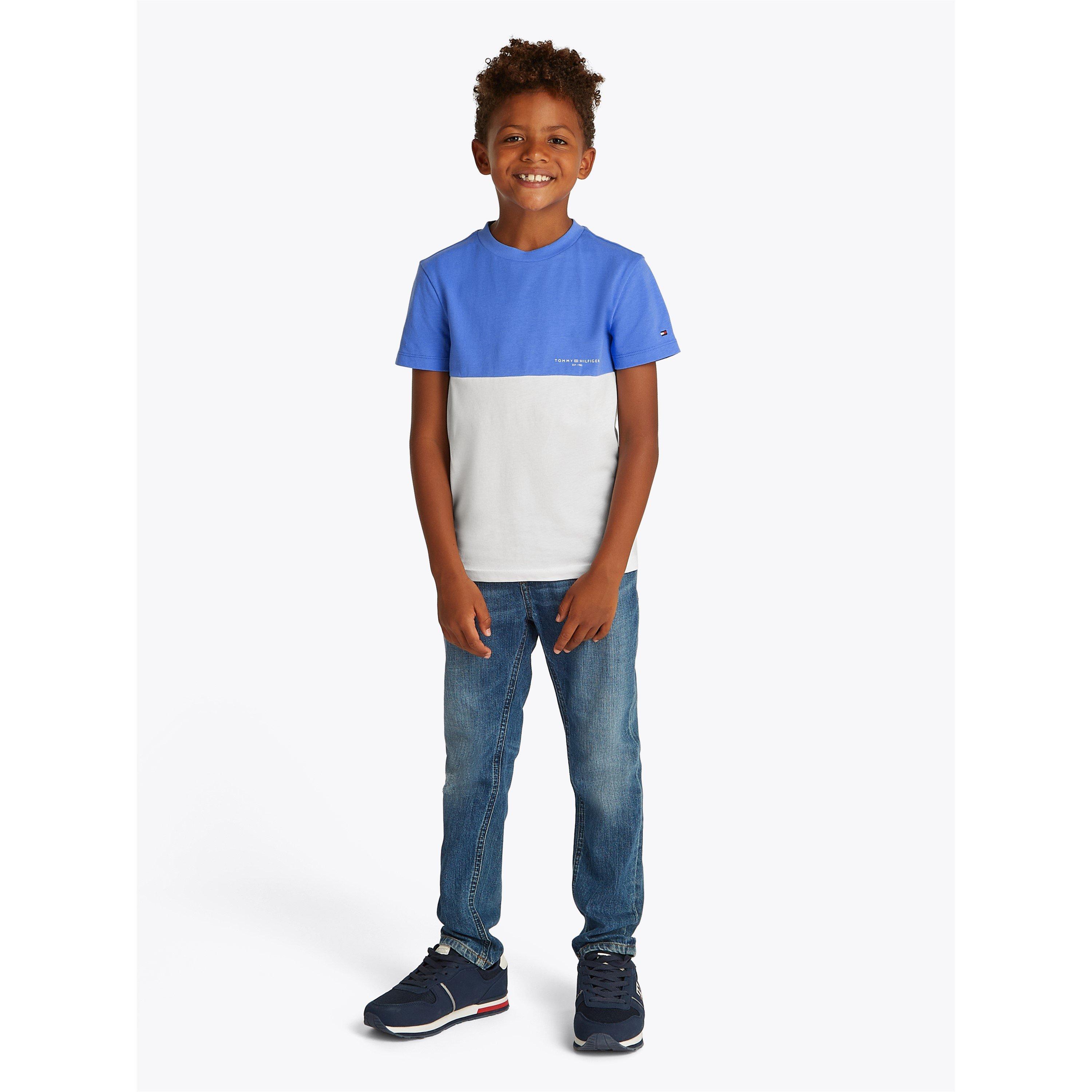 Blue/Wht C30 - Tommy Hilfiger - Kids' Mini Corp Colourblock T-Shirt - 2