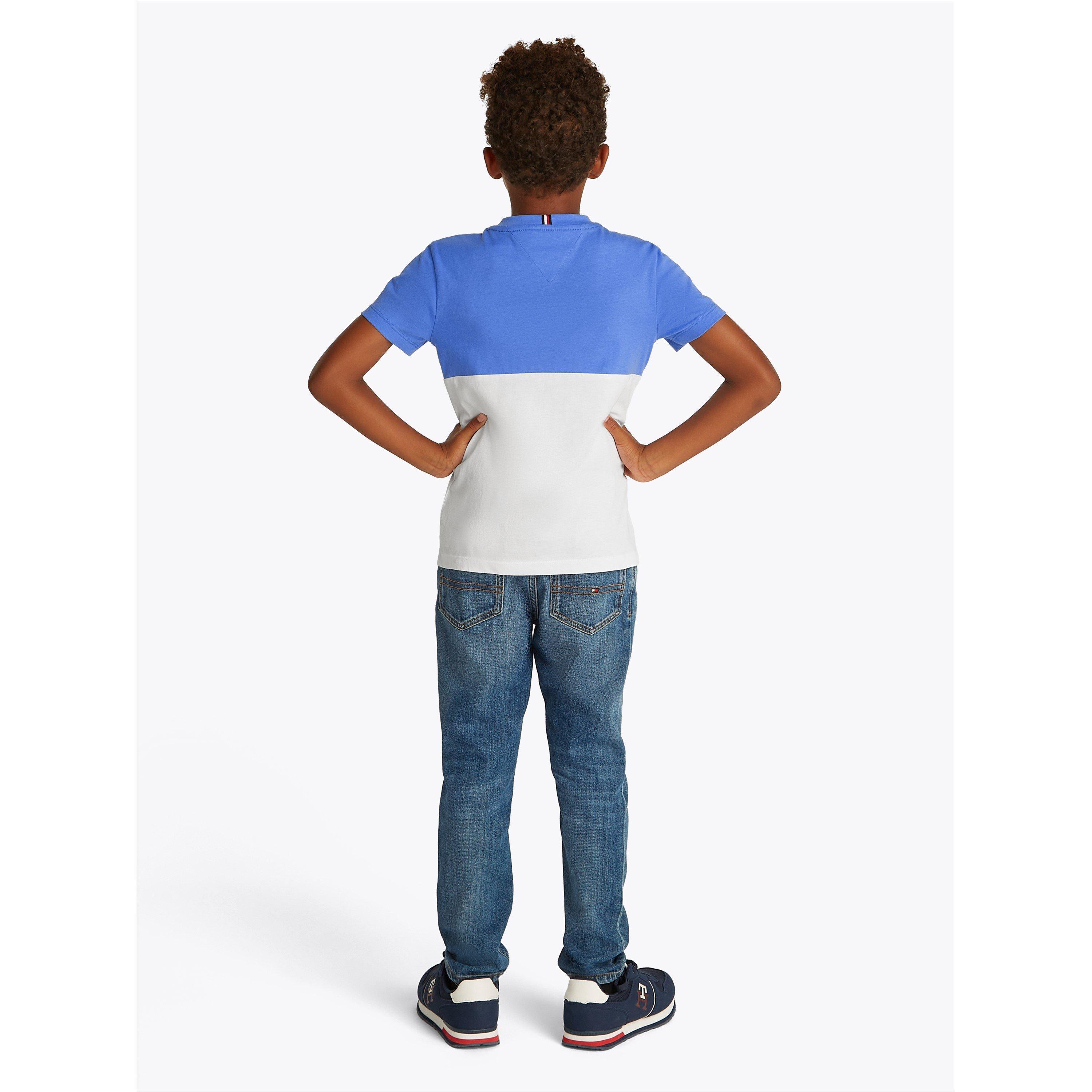 Blue/Wht C30 - Tommy Hilfiger - Kids' Mini Corp Colourblock T-Shirt - 3