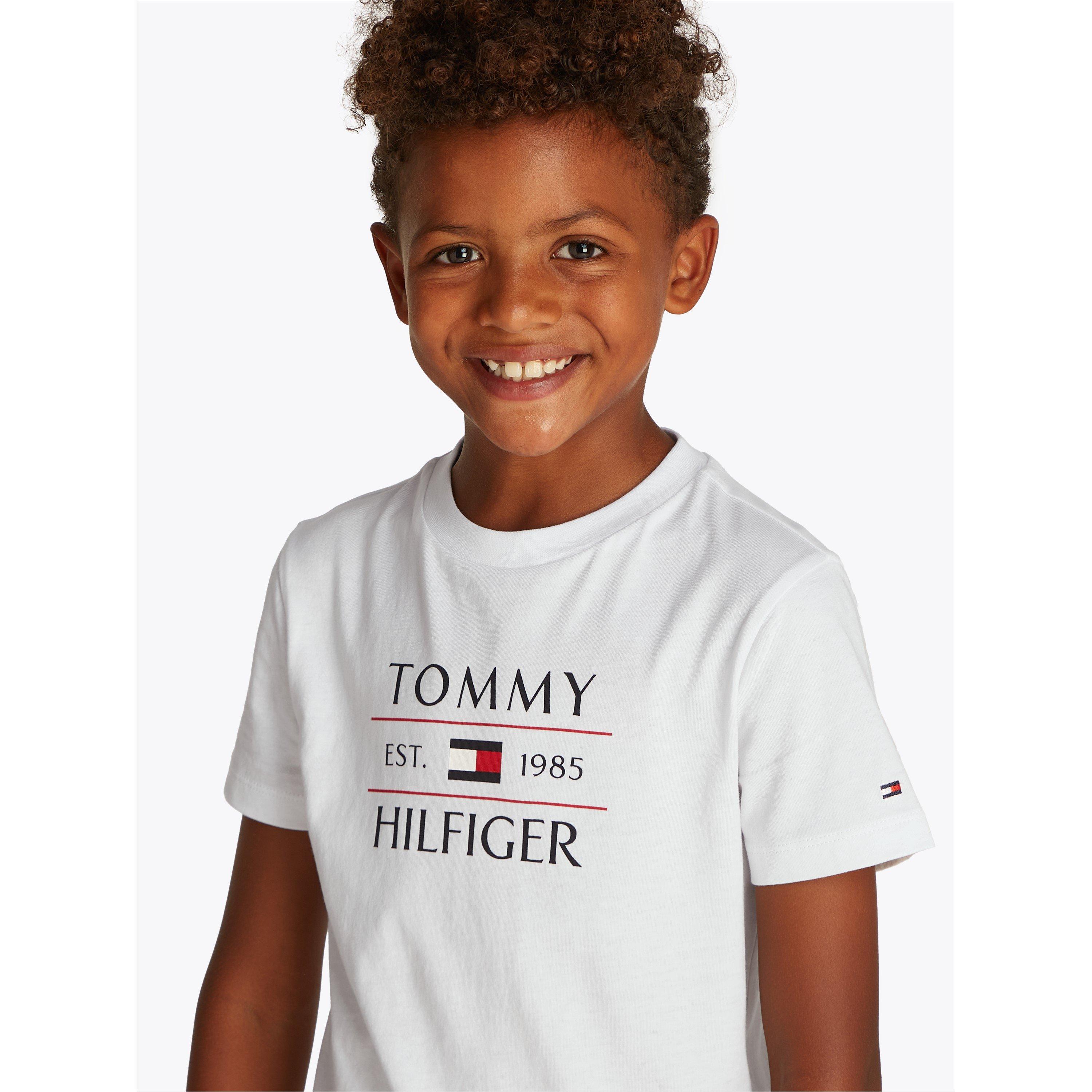 White YBR - Tommy Hilfiger - Kids' Flag Short Sleeve T-Shirt - 1