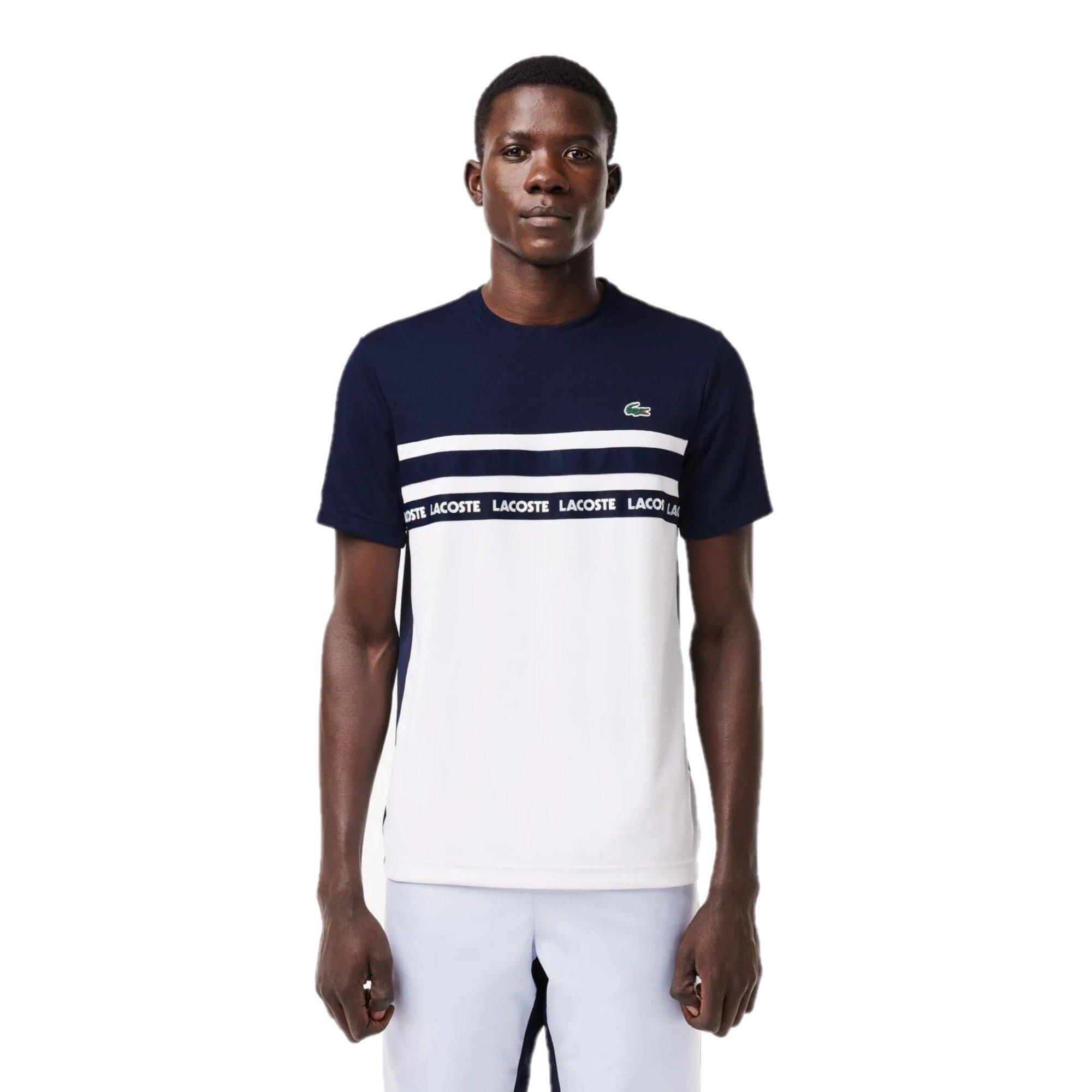 Lacoste Men's Pique T-Shirt - White/Navy Blue - XS