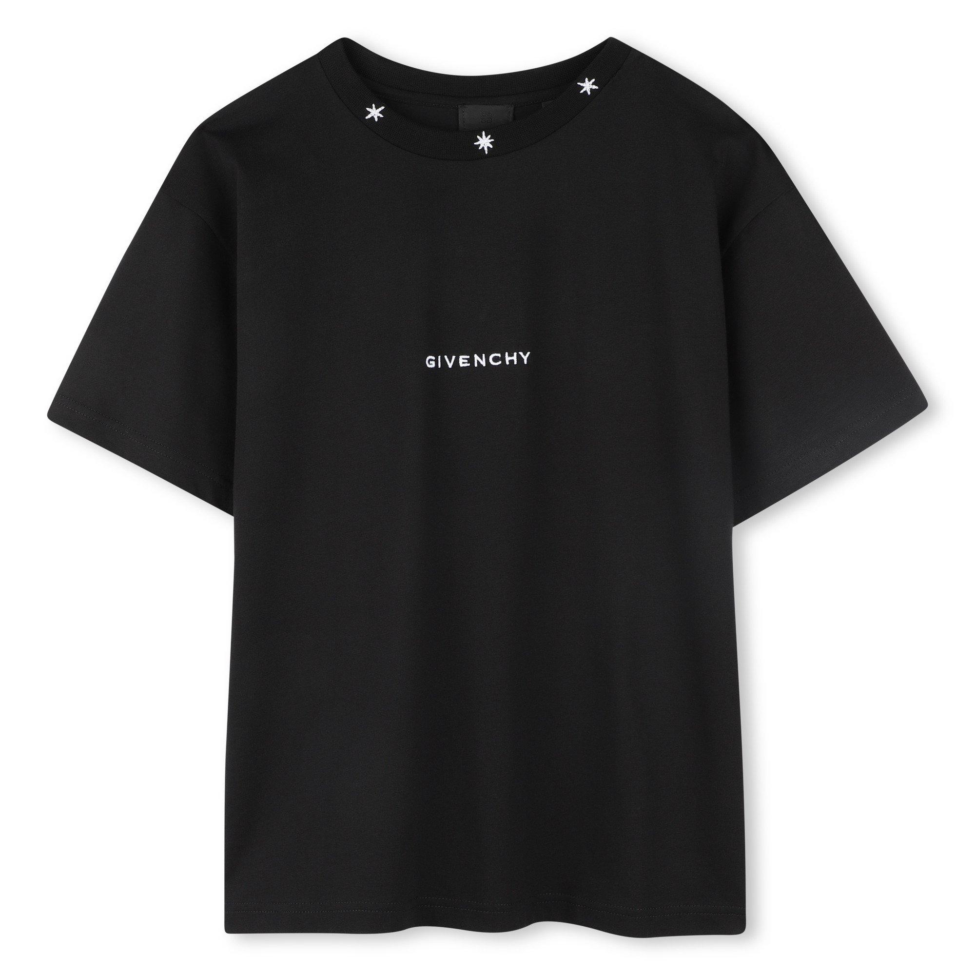 Givenchy  Black 09B Embroidered Star Logo T-Shirt Juniors - 8Y