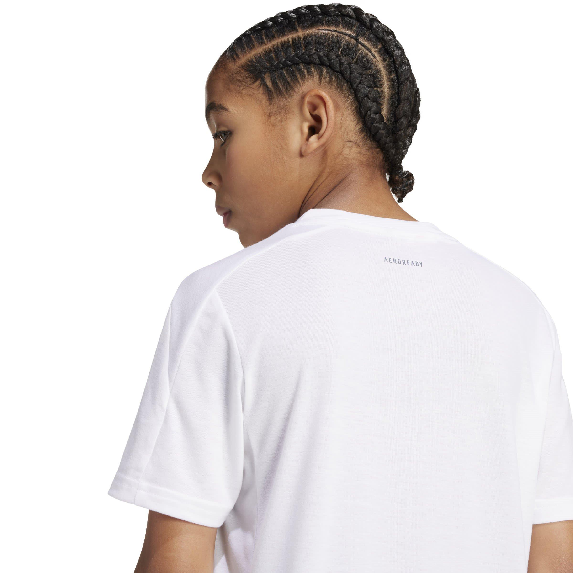 Weiß/Silber - adidas - Training AEROREADY T-Shirt Kids - 8