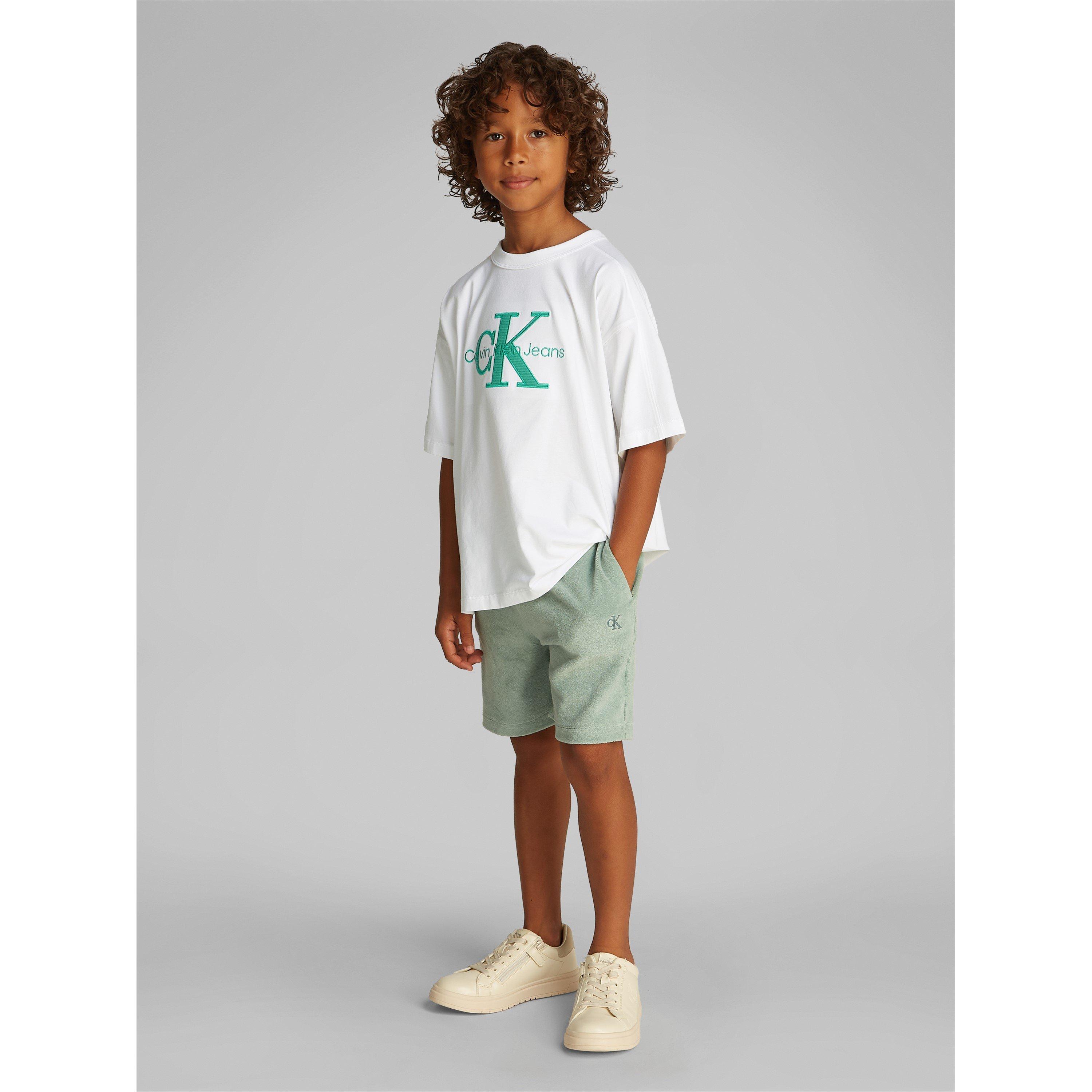 White YAF - Calvin Klein Jeans - Kids' Ottoman Applique Regular Fit T-Shirt - 1