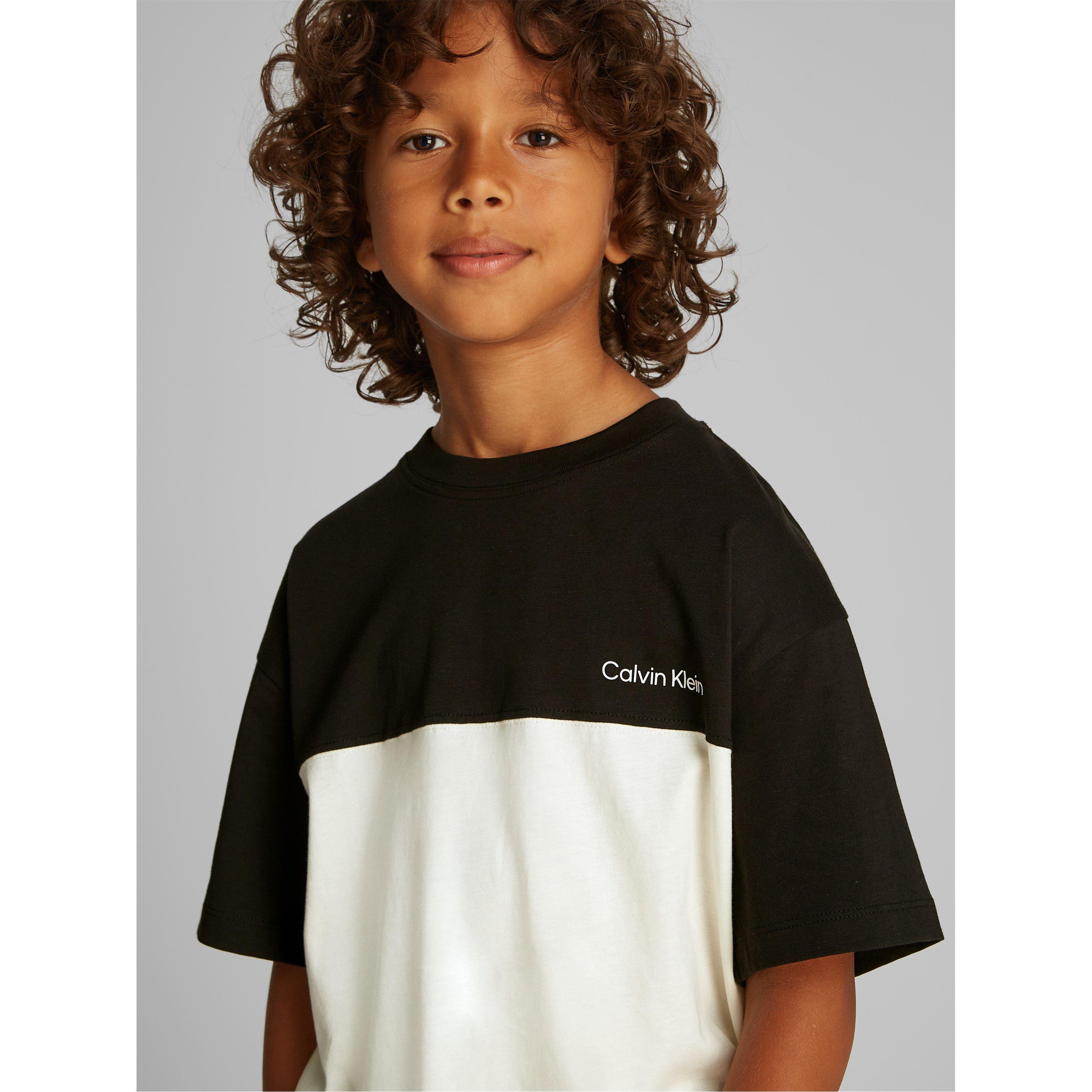 CK Black BEH - Calvin Klein Jeans - Kids' Color Block Regular Fit T-Shirt - 3