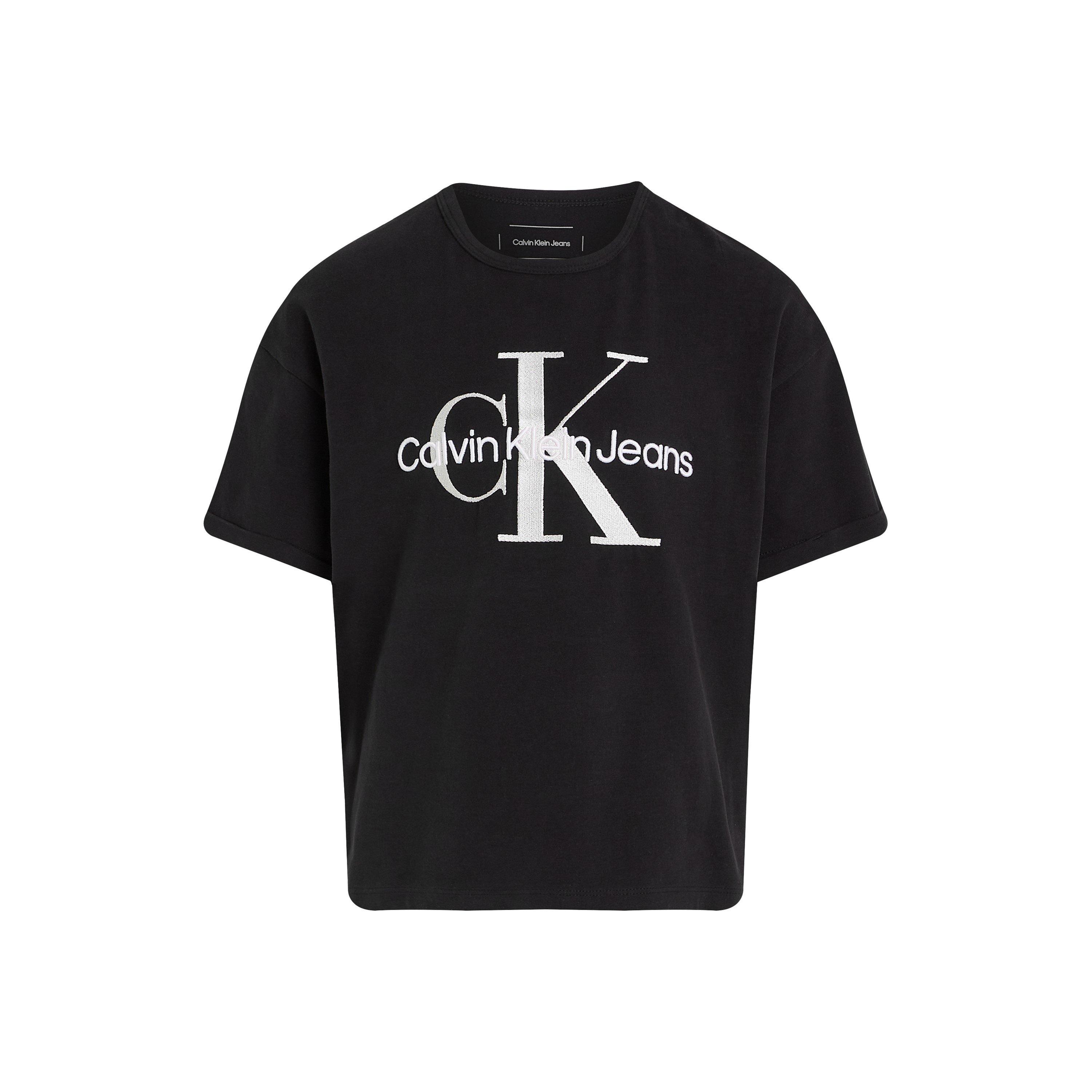 CK Black BEH - Calvin Klein Jeans - Kids' Seasonal Monologo Short-Sleeve T-Shirt - 4
