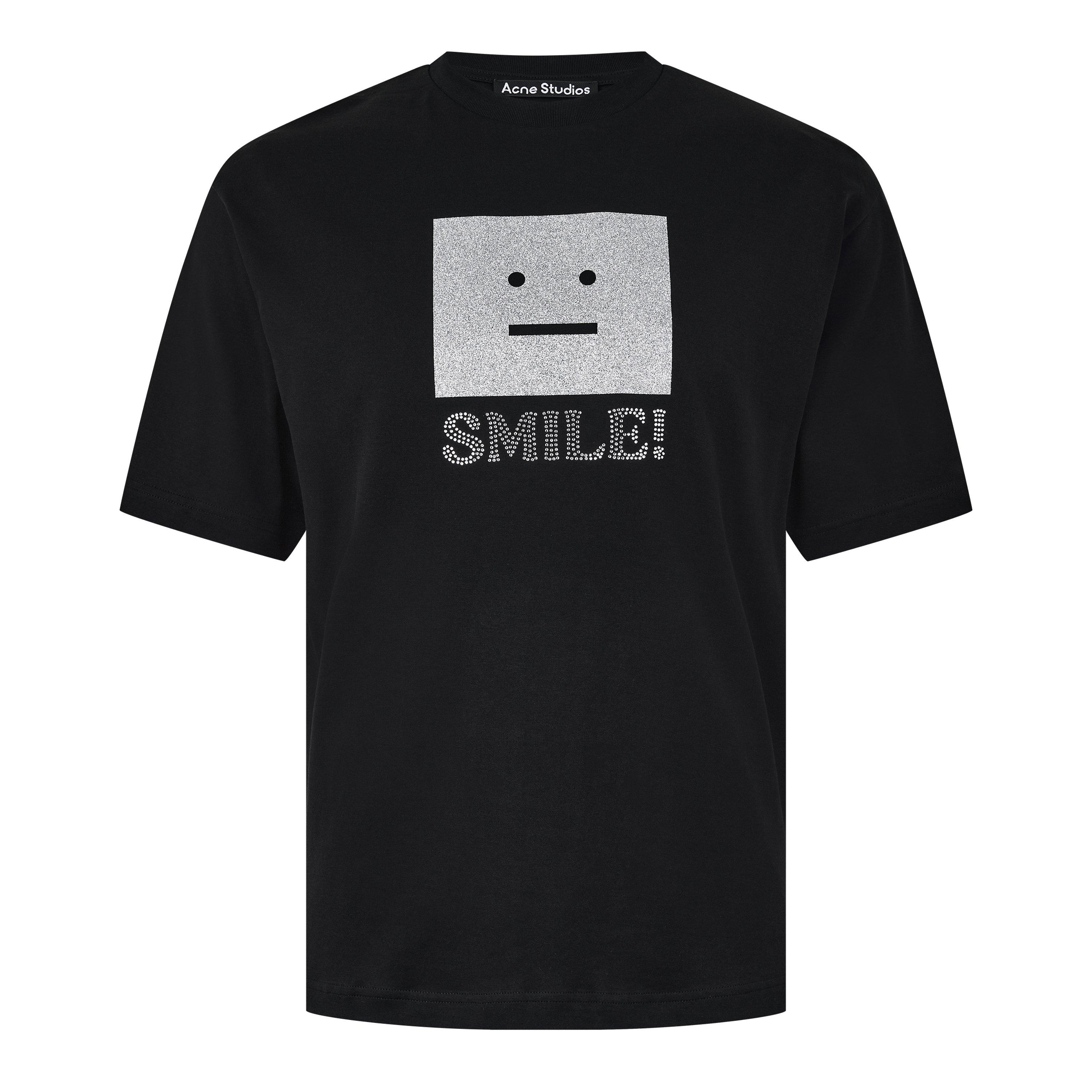 Black - Acne Studios - Men's Face Logo Oversized T-Shirt - 5