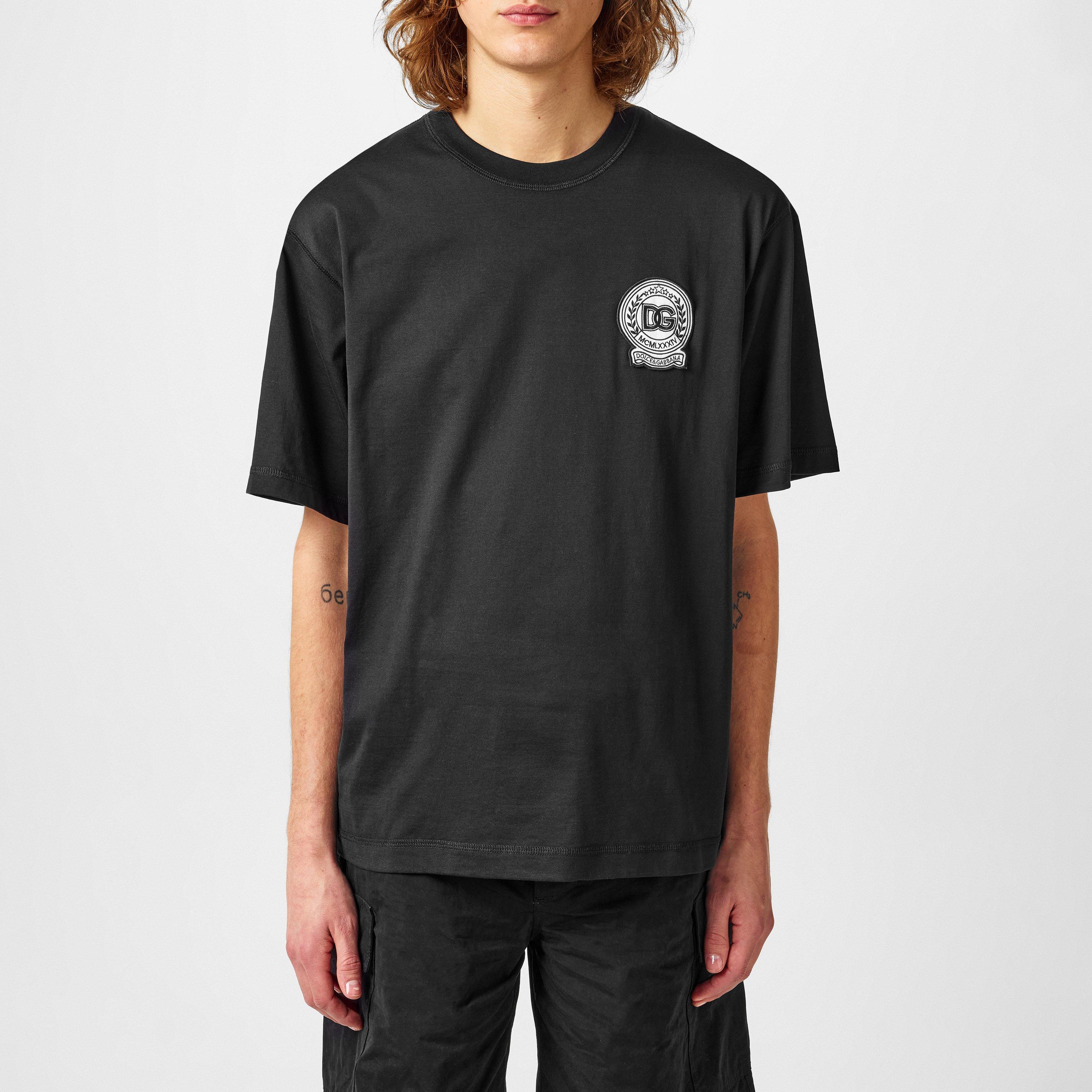 Black - Dolce and Gabbana - Embroidered Logo T-Shirt - 1