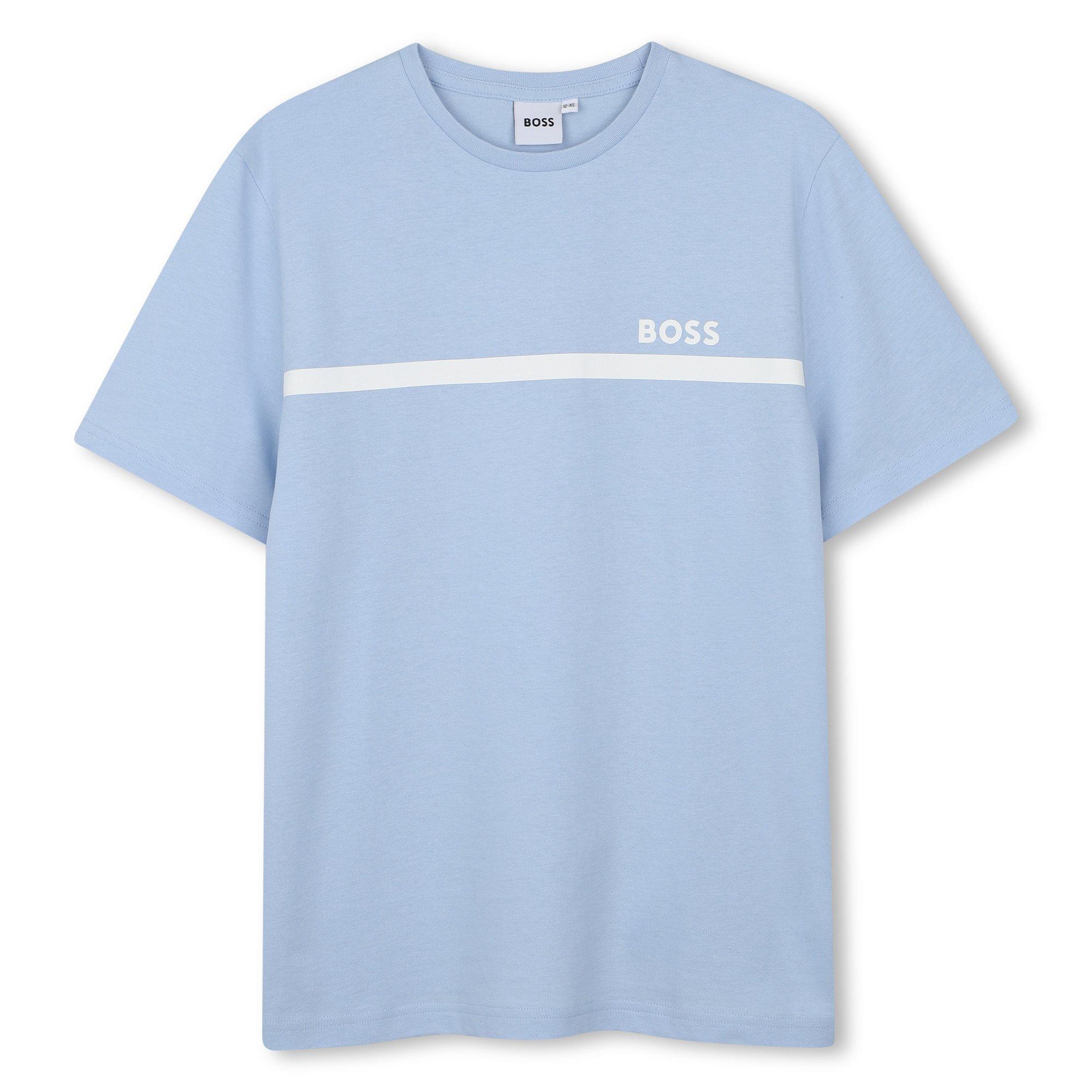 Boss Boys Kids Small Logo T-Shirt - Light Blue - 14Y