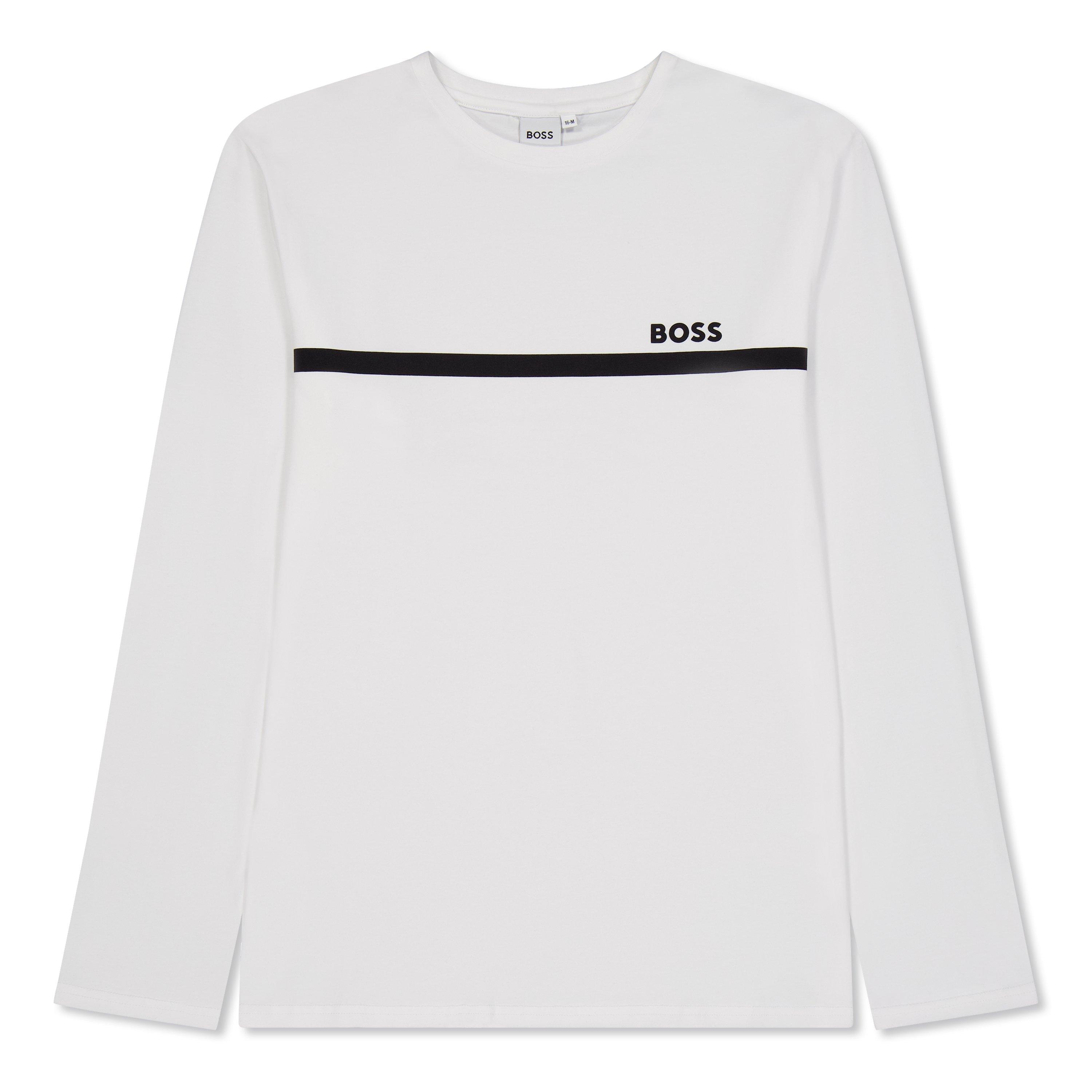 Boss Boys Kids Long-Sleeve Small Logo T-Shirt - White 10P - 14Y
