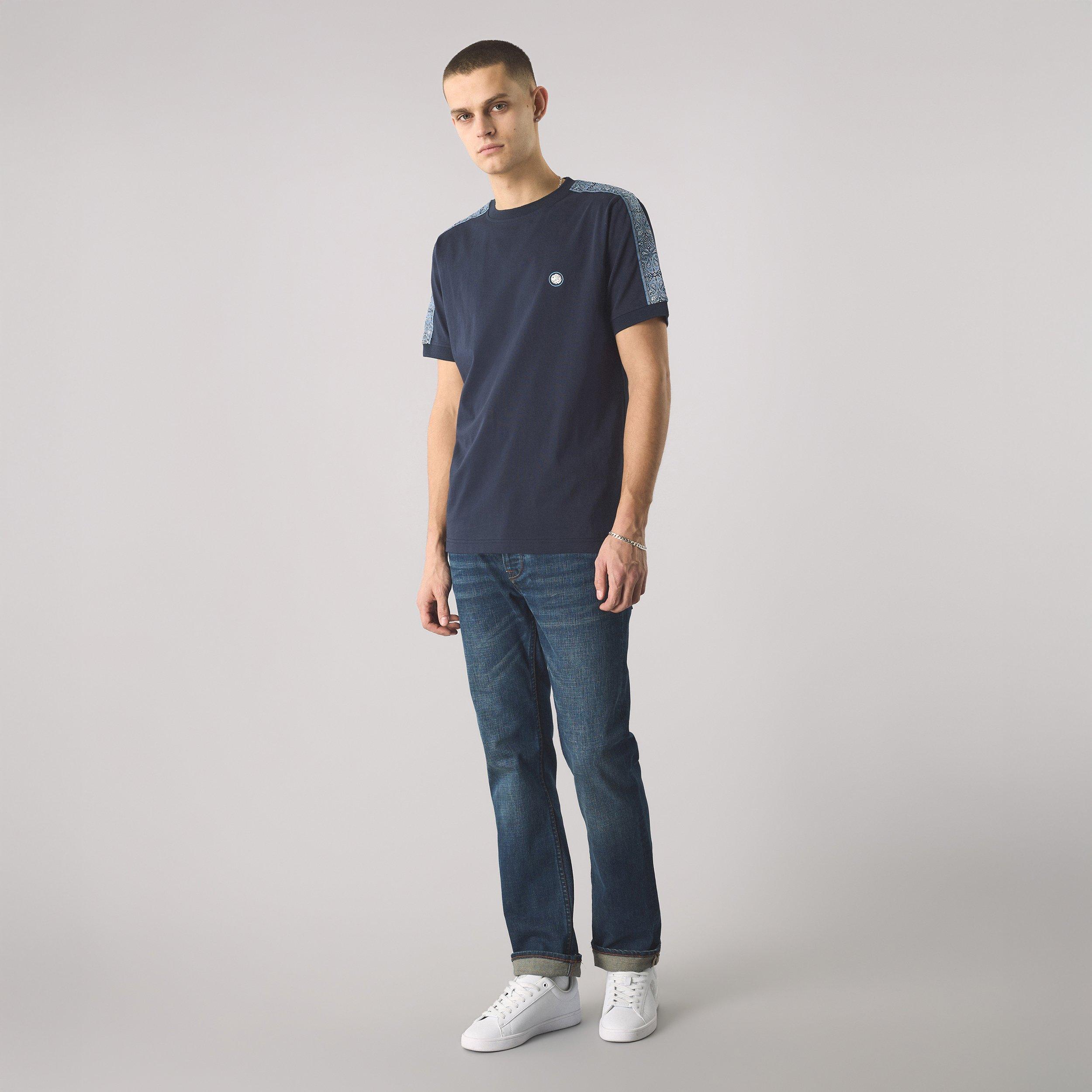 Marineblau - Pretty Green - Men's Eclipse Paisley Regular Fit T-Shirt - 2