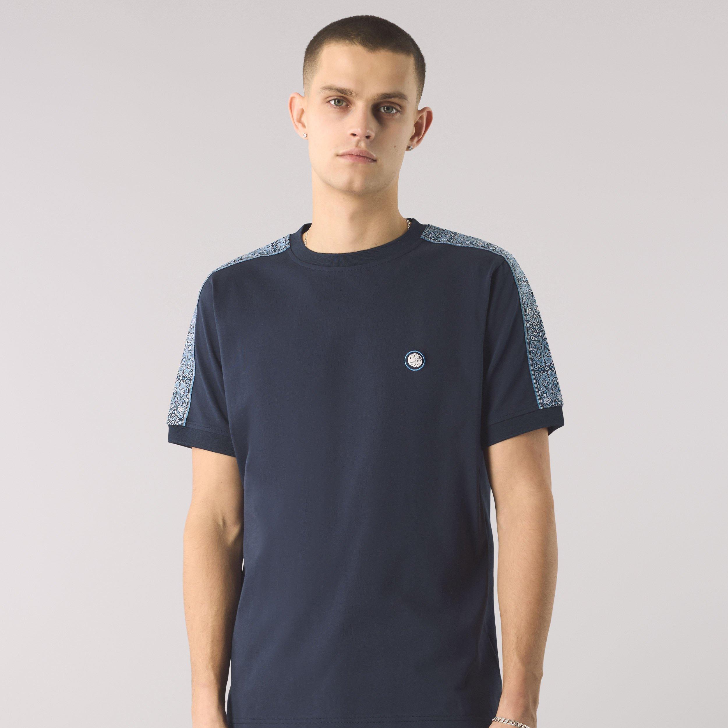 Marineblau - Pretty Green - Men's Eclipse Paisley Regular Fit T-Shirt - 3