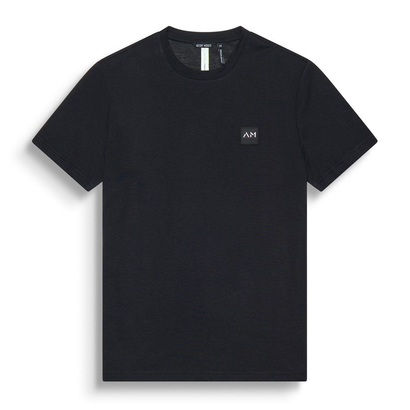 Nero - Antony Morato - T-SHIRT REGULAR FIT IN SUSTAINABLE VISCOSE BLEND FABRIC WITH METAL LOGO RUBBER PATCH - 2