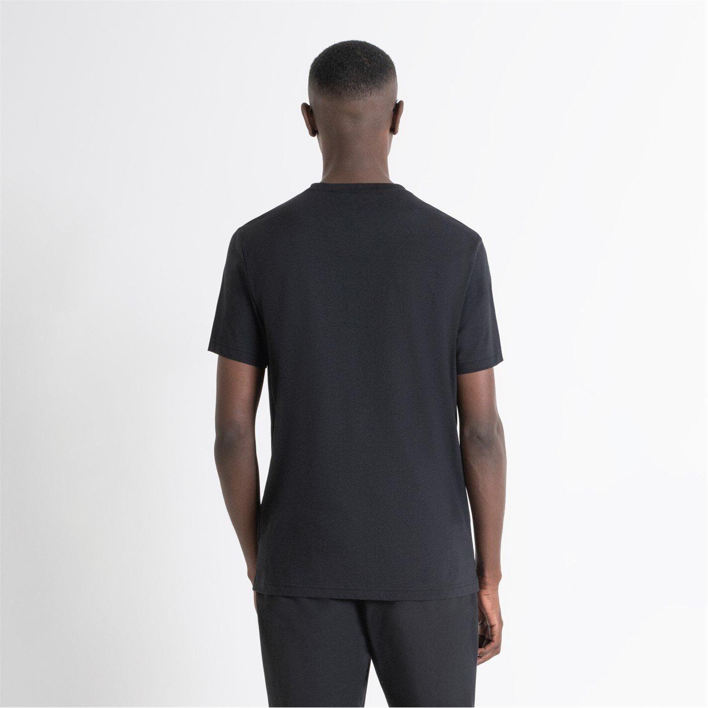 Nero - Antony Morato - T-SHIRT REGULAR FIT IN SUSTAINABLE VISCOSE BLEND FABRIC WITH METAL LOGO RUBBER PATCH - 3