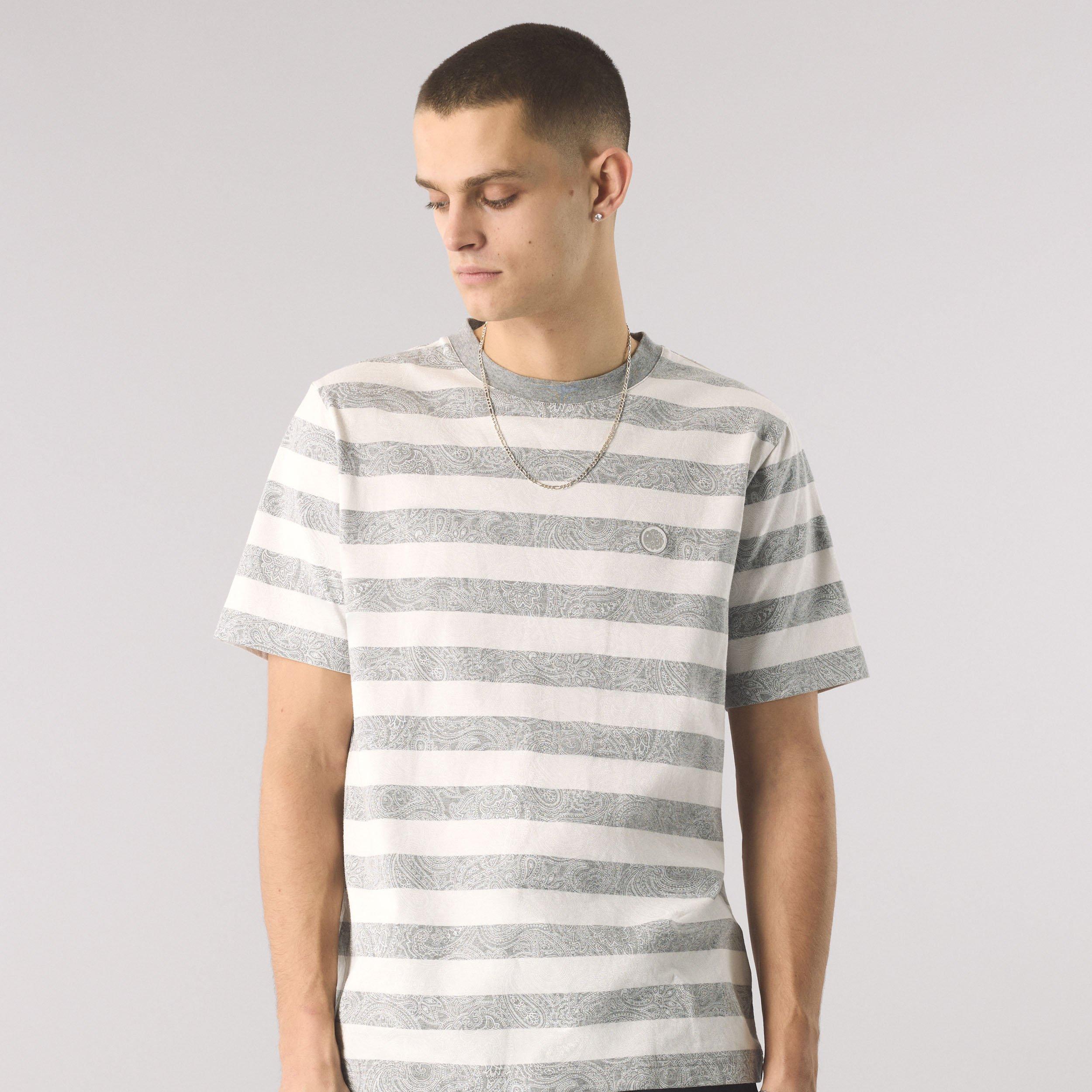 Grau - Pretty Green - Men's Eclipse Stripe Regular Fit T-Shirt - 3