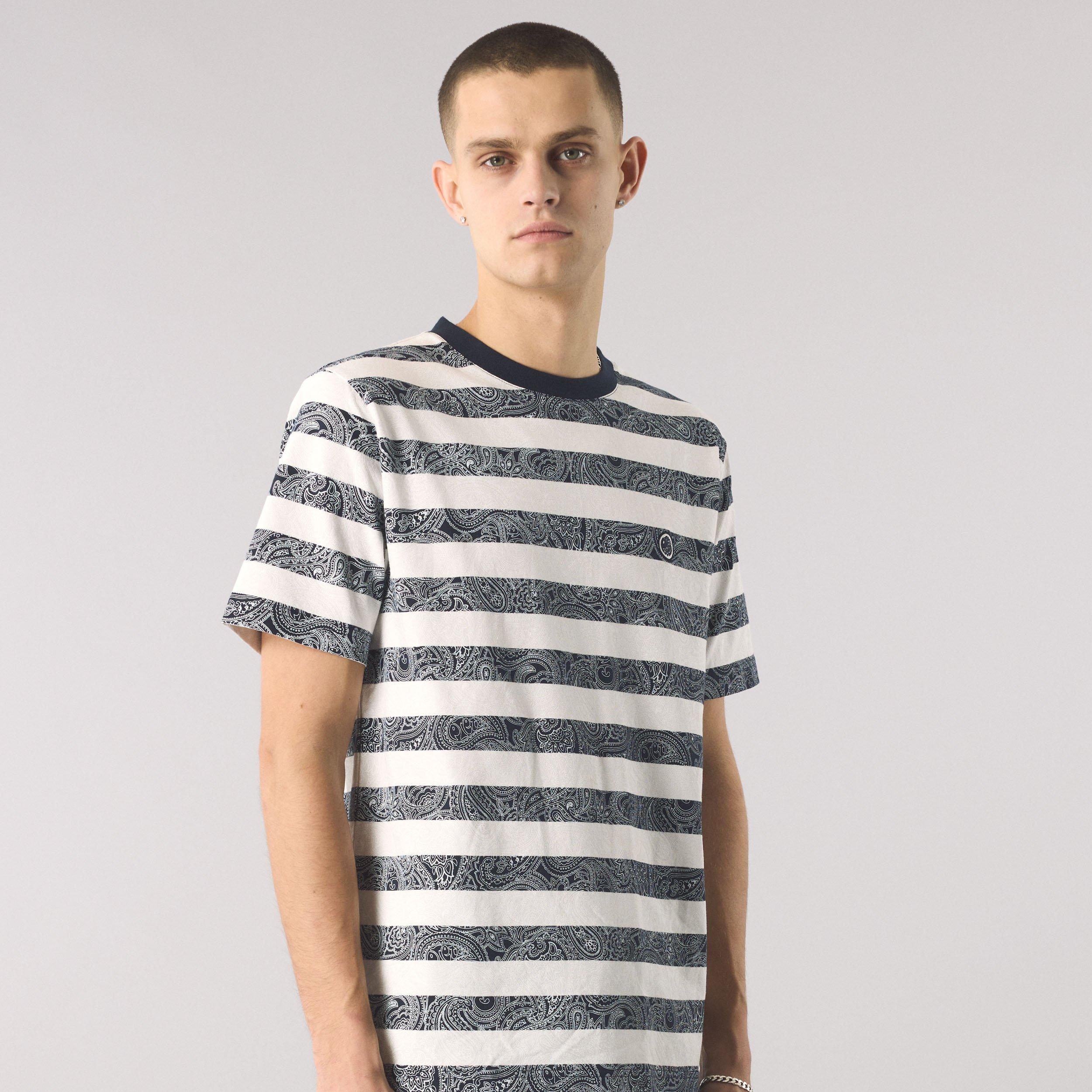 Navy - Pretty Green - Men's Eclipse Stripe Regular Fit T-Shirt - 2