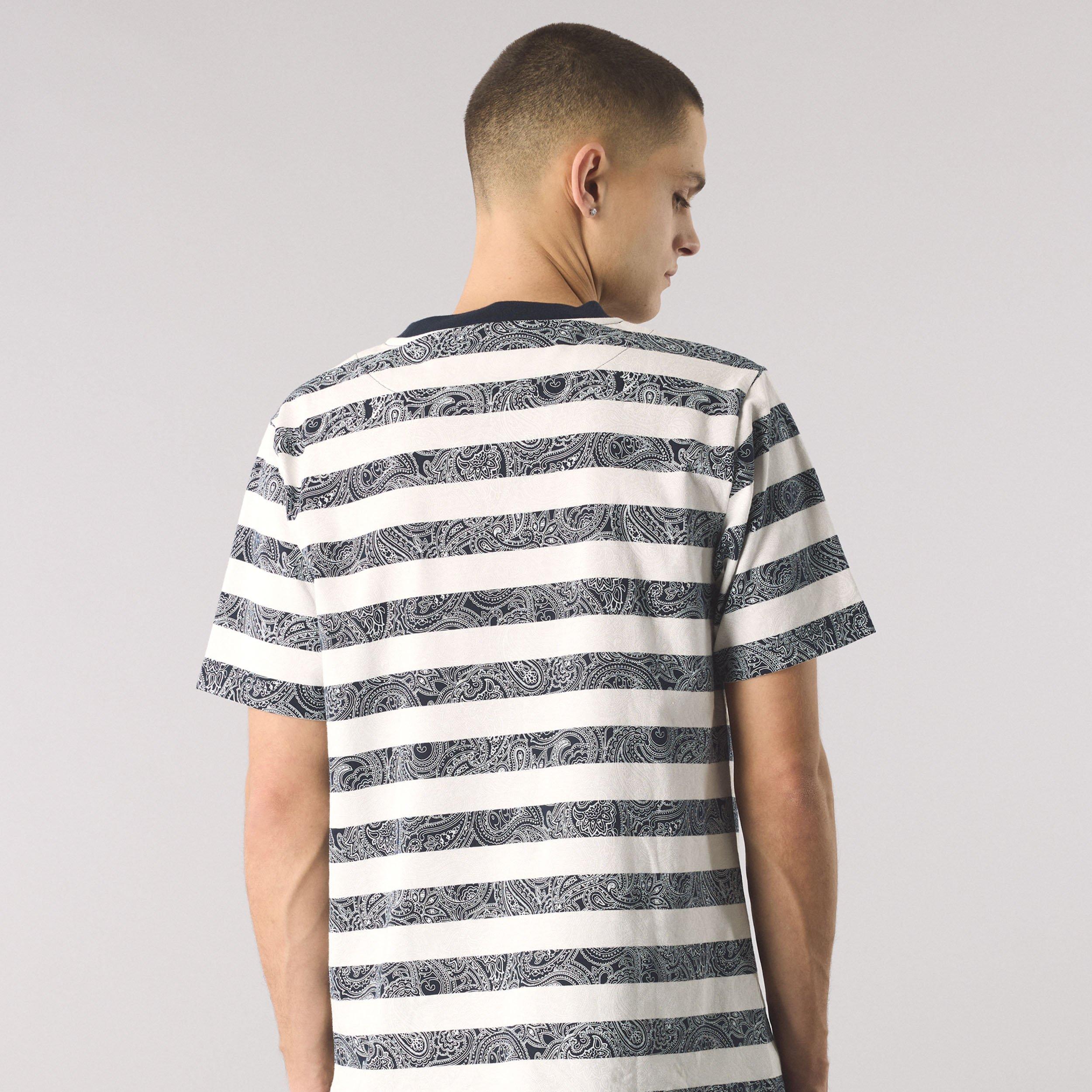 Navy - Pretty Green - Men's Eclipse Stripe Regular Fit T-Shirt - 3
